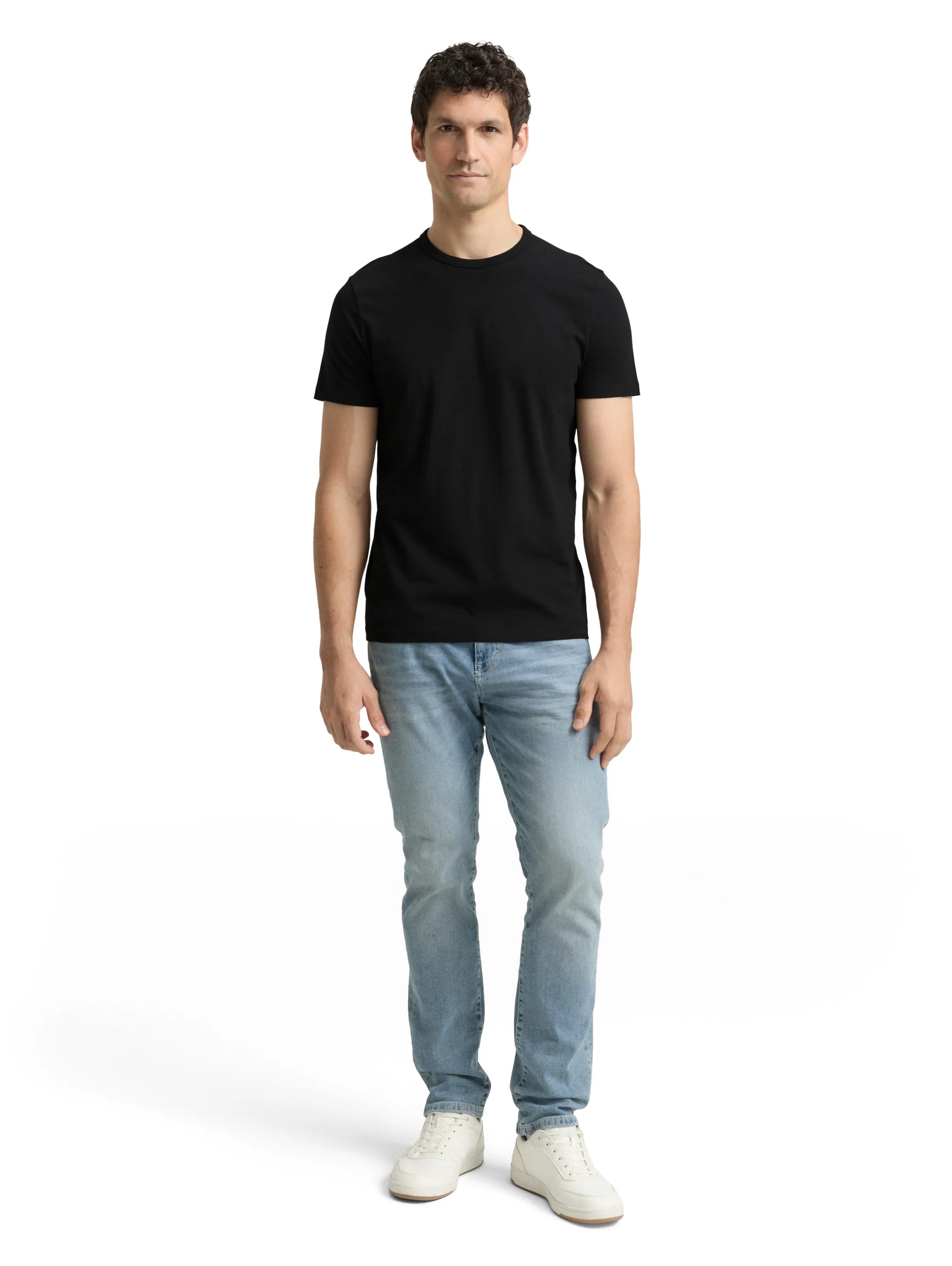 Denim Tom Tailor Black Men Slim Fit Cotton T-Shirt SKU: 1048995_29999 Image 01
