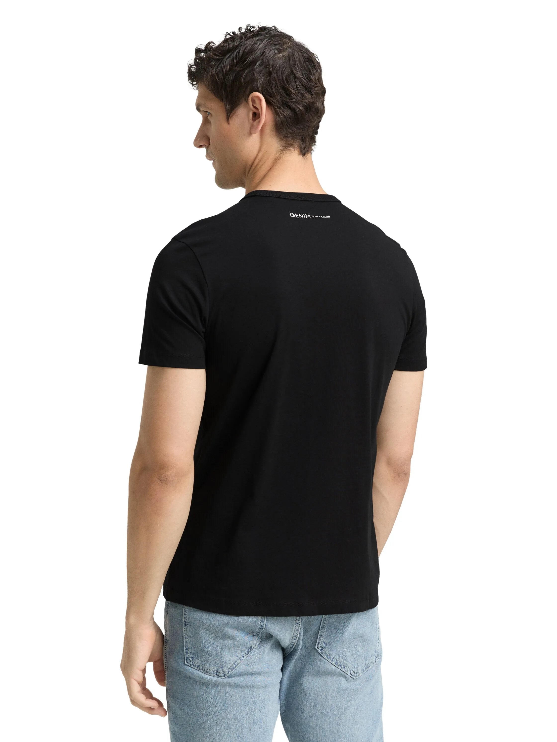 Denim Tom Tailor Black Men Slim Fit Cotton T-Shirt SKU: 1048995_29999 Image 02