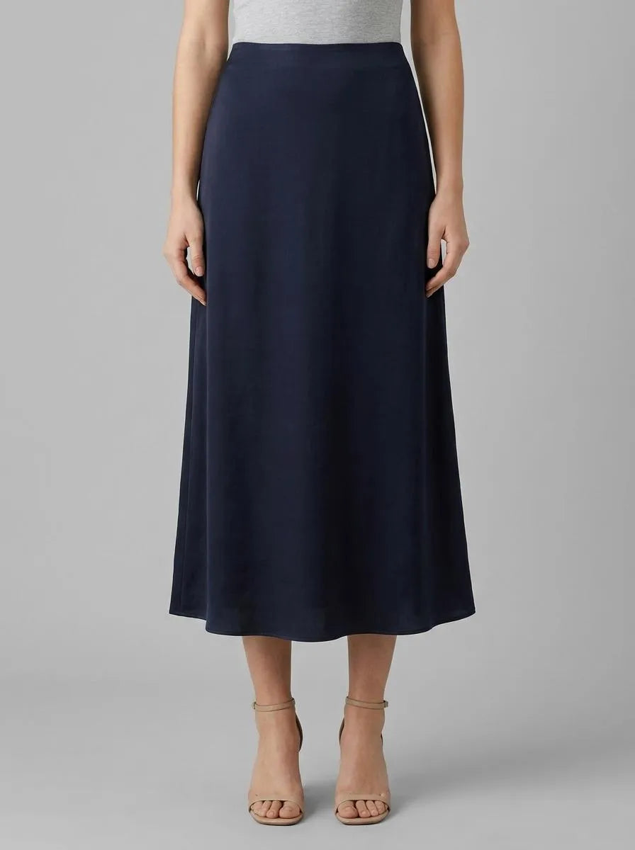Tom Tailor Sky Captain Blue Women High-Waisted Satin Midi Skirt SKU: 1049008_10668 Image 00