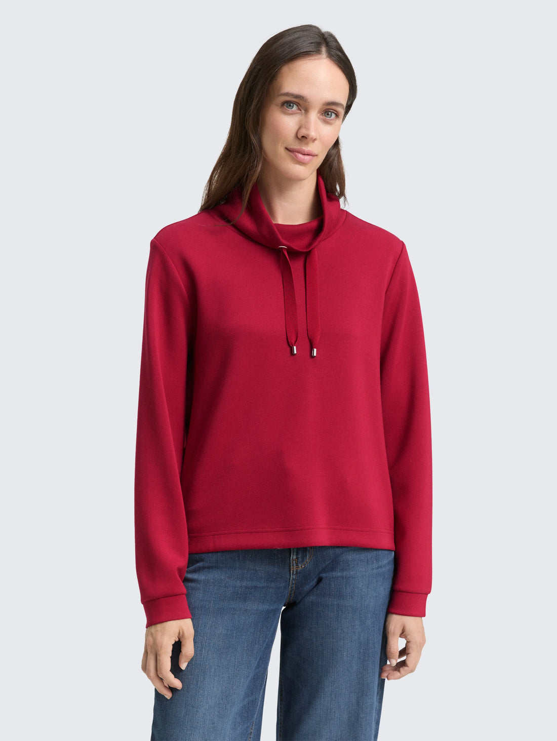 Tom Tailor_Brown_Scuba Sweatshirt with Stand-Up Collar_1049025_10361_02