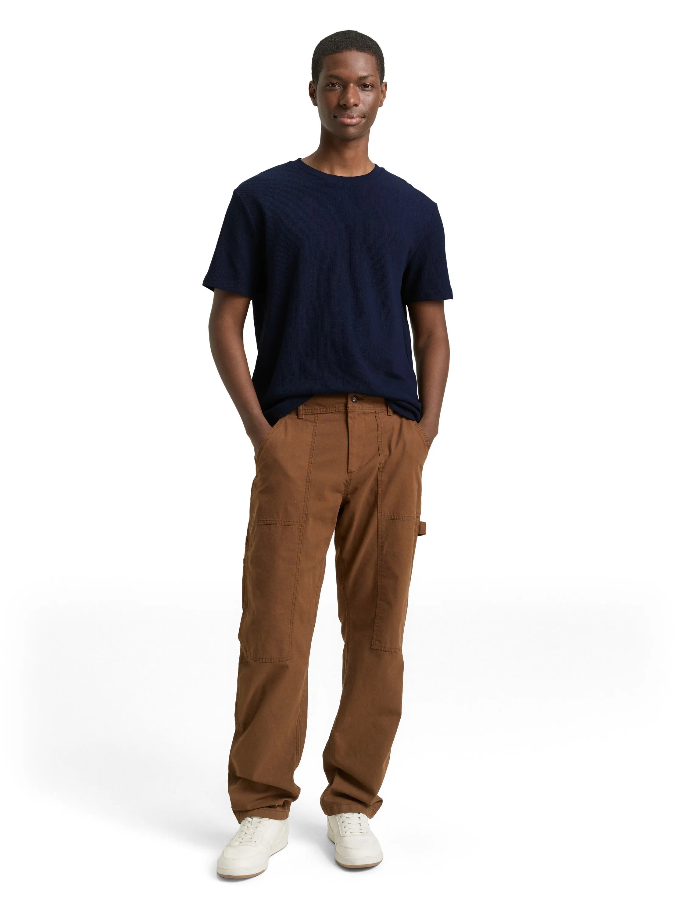 Denim Tom Tailor Sky Captain Blue Men T-Shirt with Waffle Texture SKU: 1049041_10668 Image 01