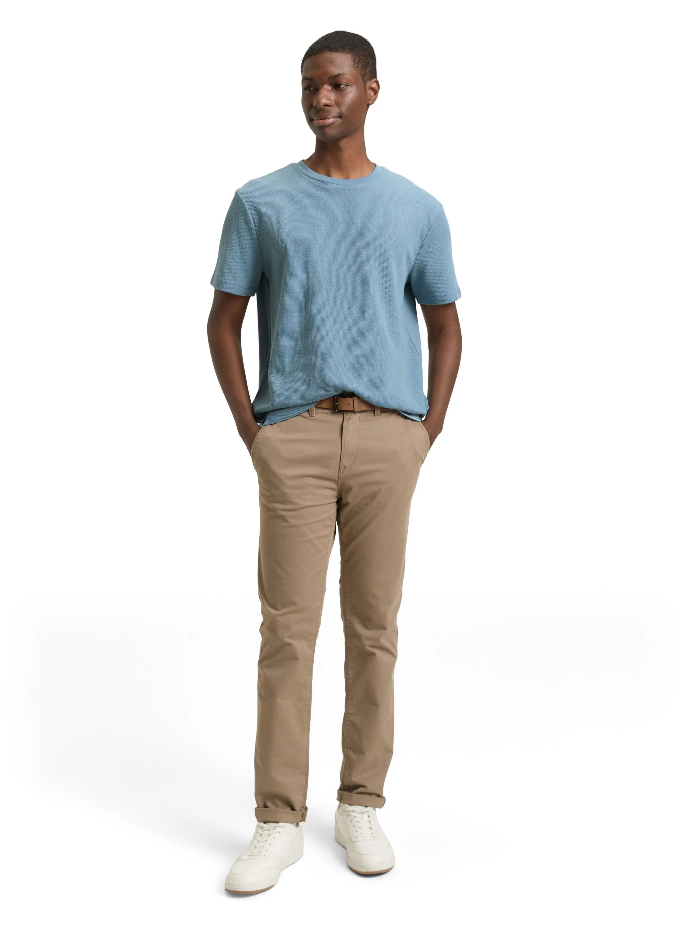 Denim Tom Tailor Citadel Blue Men T-Shirt with Waffle Texture SKU: 1049041_30118 Image 01