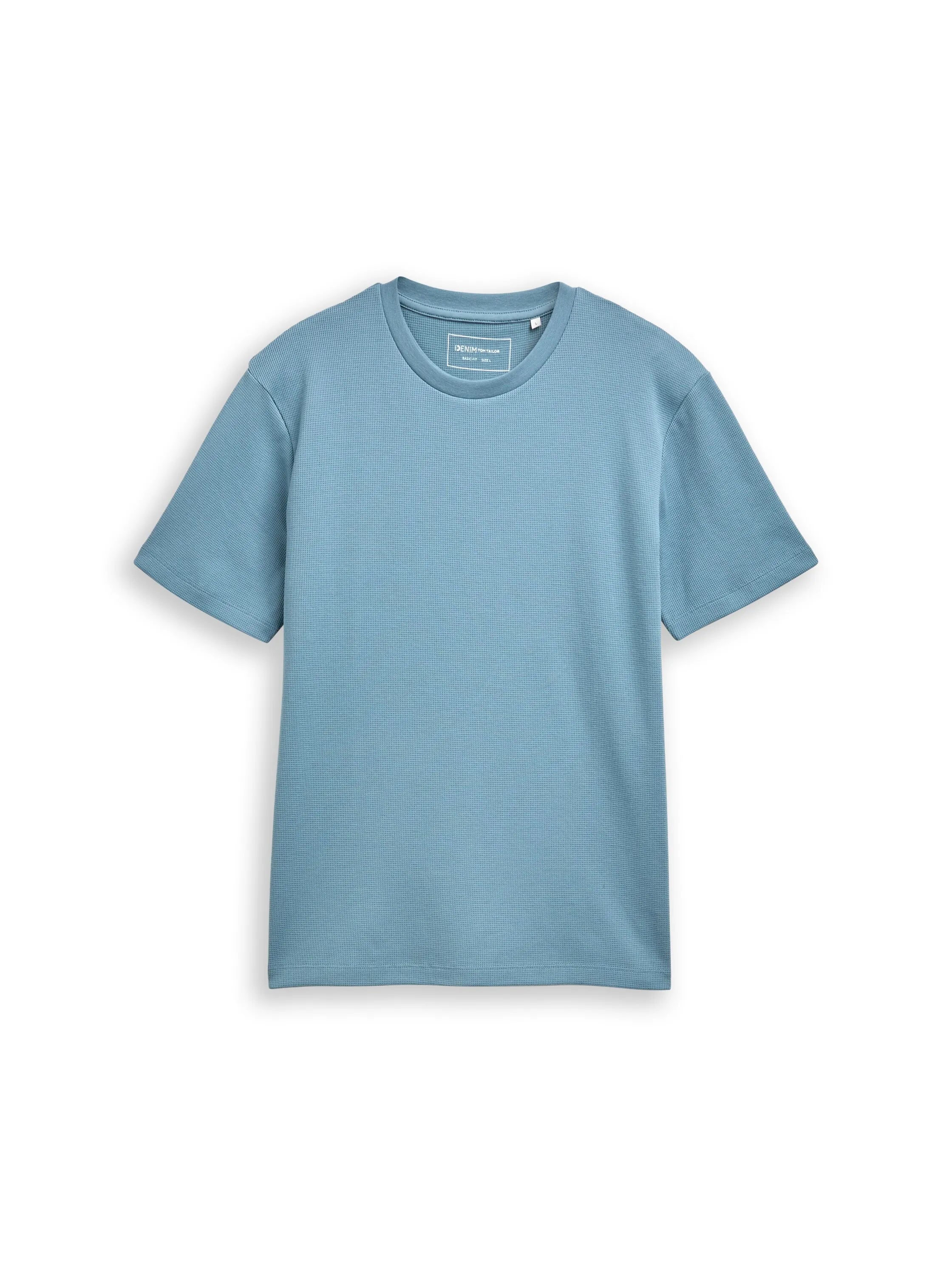 Denim Tom Tailor Citadel Blue Men T-Shirt with Waffle Texture SKU: 1049041_30118 Image 06