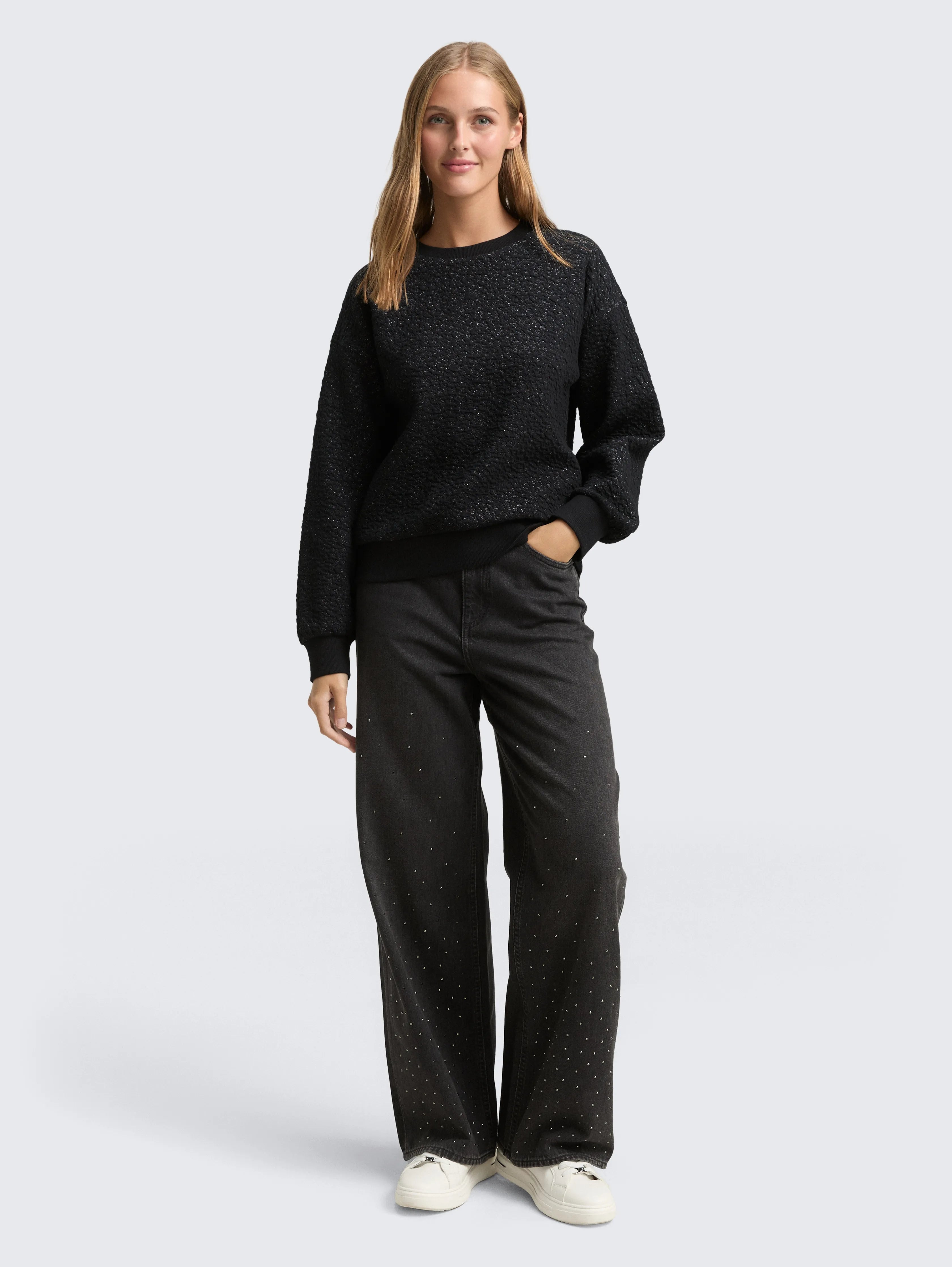 Tom Tailor_0_Sweatshirt with Glitter Effect_1049055_34029_02