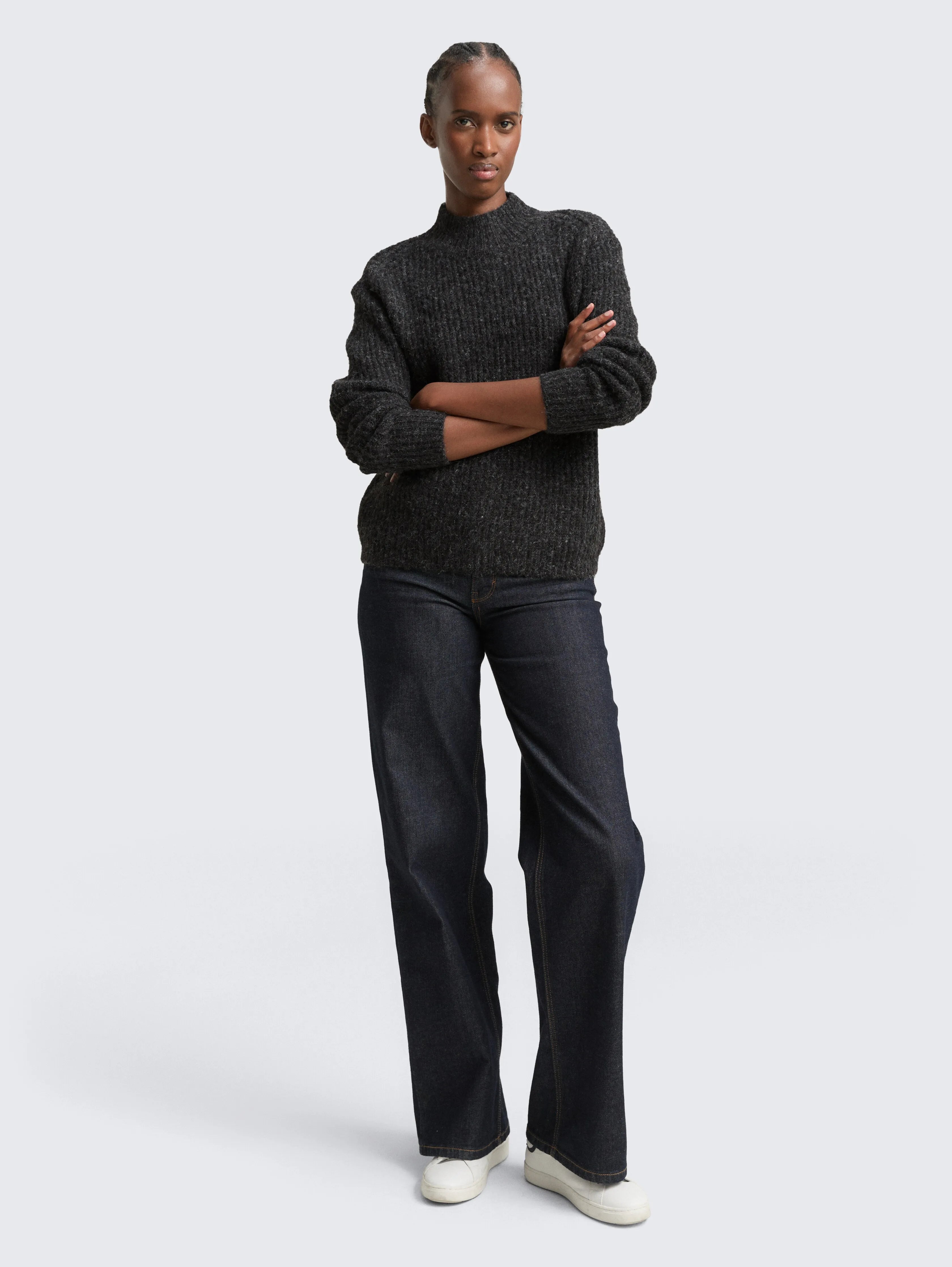 Tom Tailor_White_Relaxed Fit Knitted Jumper with Stand-Up Collar_1049071_10522_01