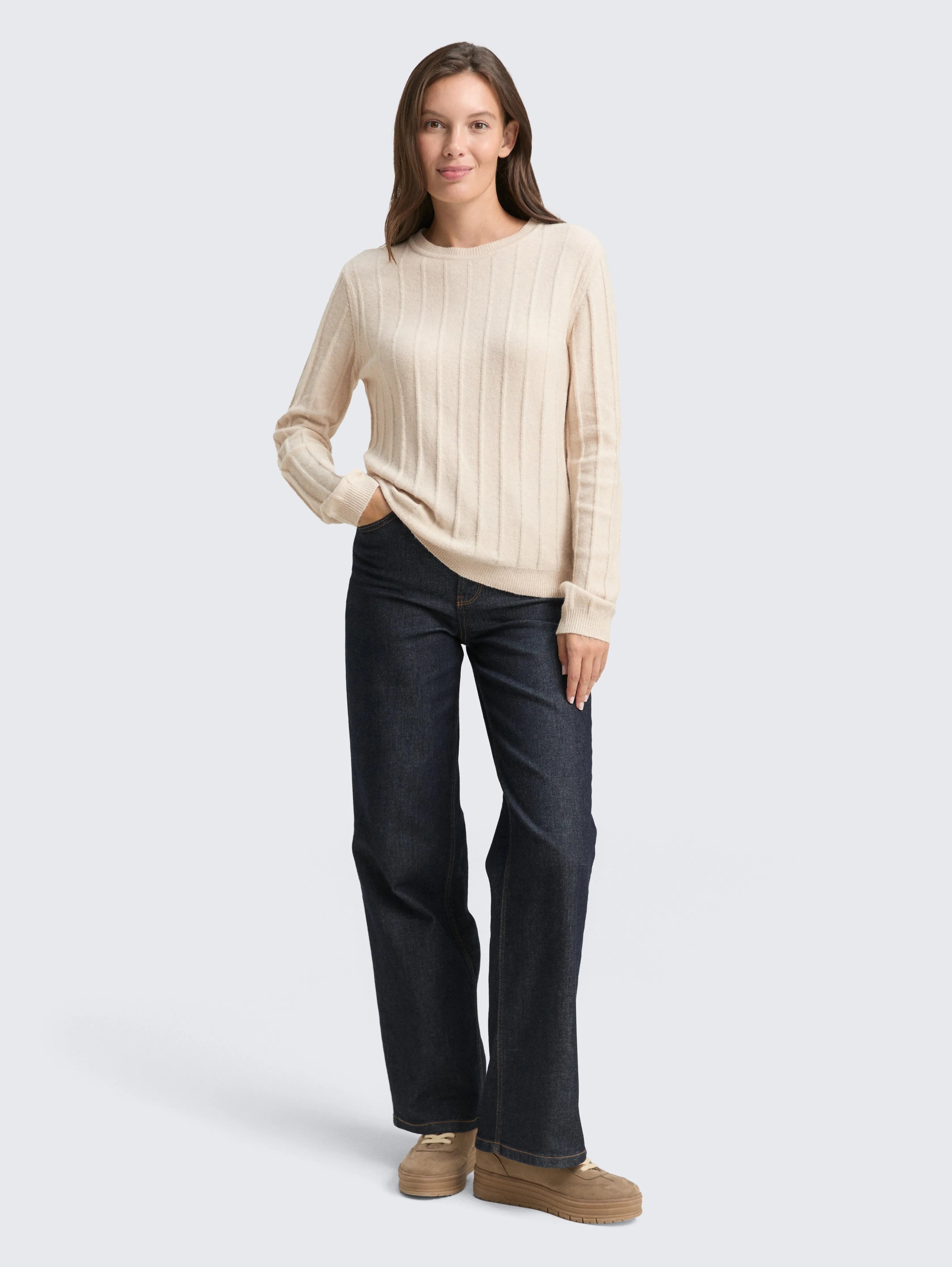 Tom Tailor_Gray_Rib Knit Jumper with Wool Content_1049129_36844_01