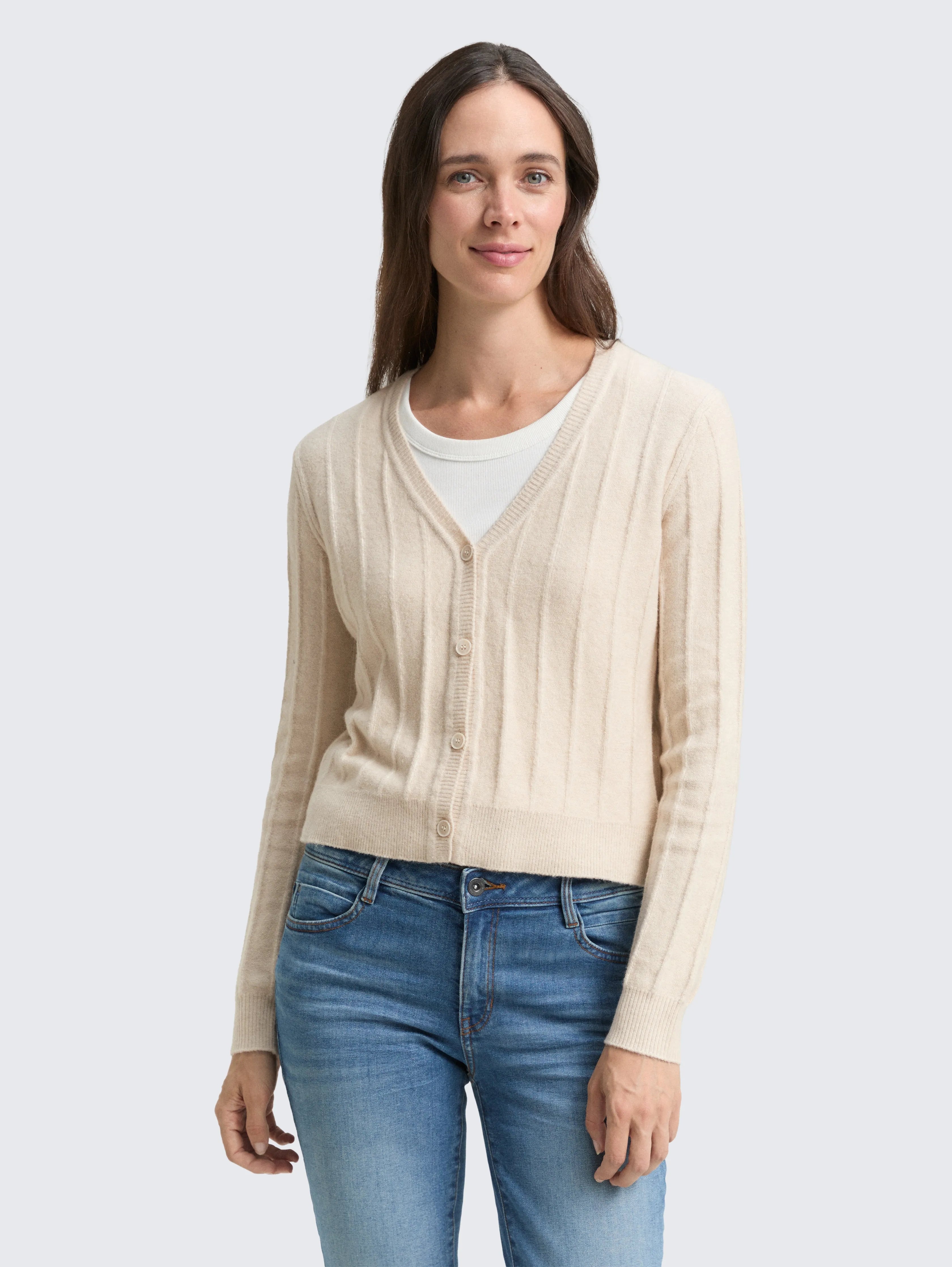 Tom Tailor_Gray_Ribbed Cardigan with Wool Content_1049130_36844_02