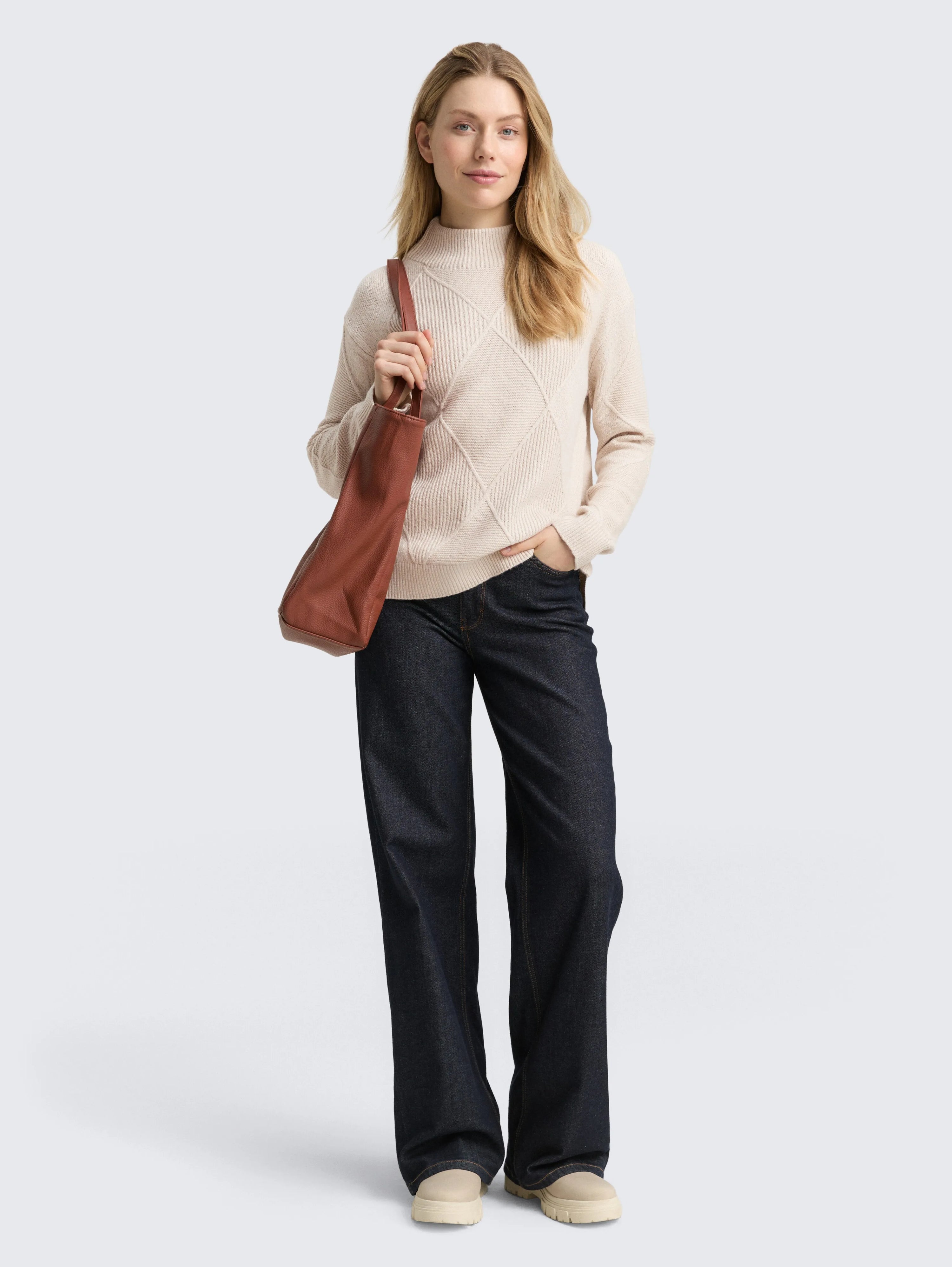 Tom Tailor_0_Loose Fit Knitted Jumper with Stand-Up Collar_1049140_29517_02
