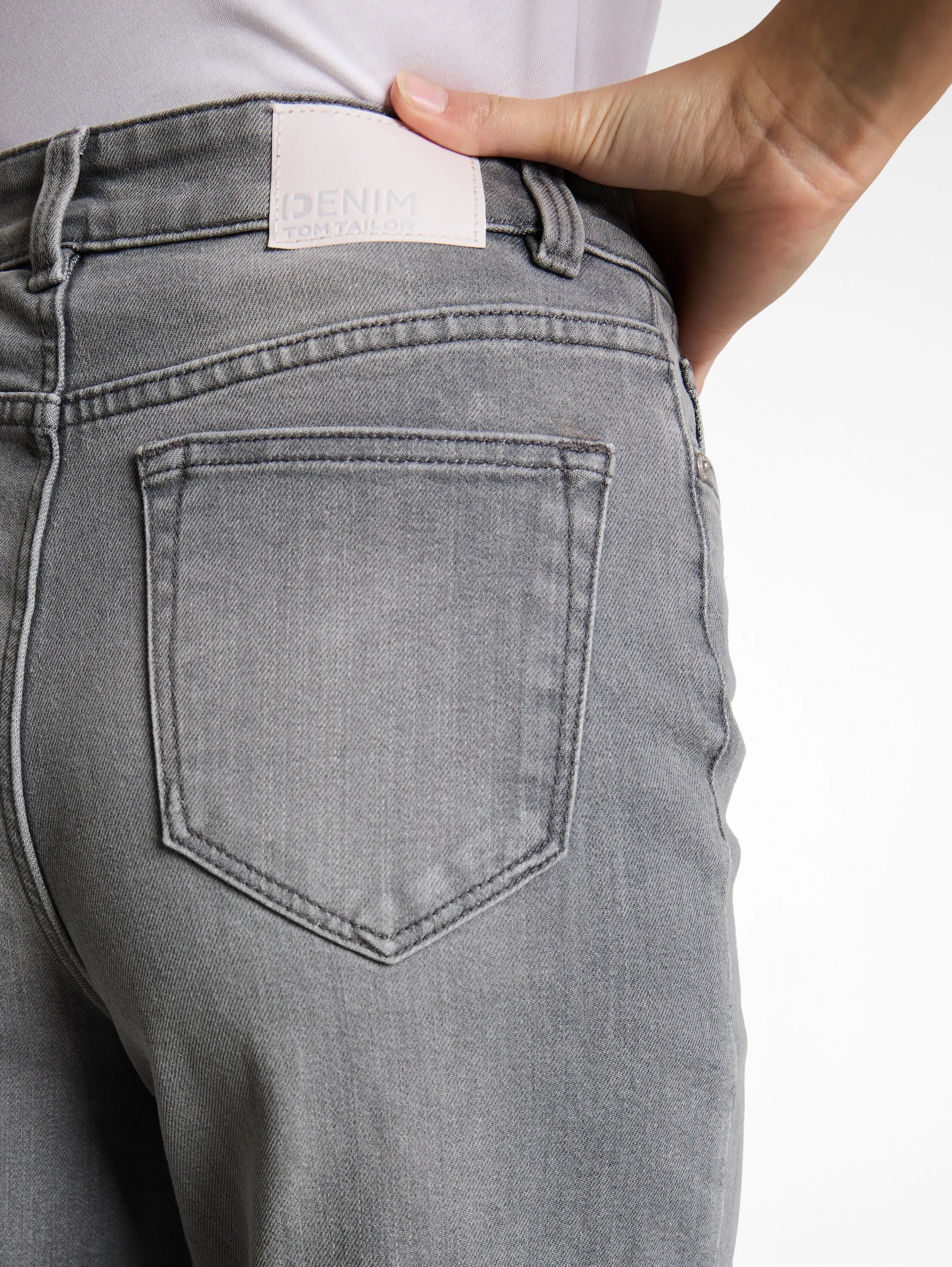 Denim Tom Tailor Clean Light Stone Grey Denim Women Ttlinou Wide High-Waisted Jeans SKU: 1049383_10212 Image 03