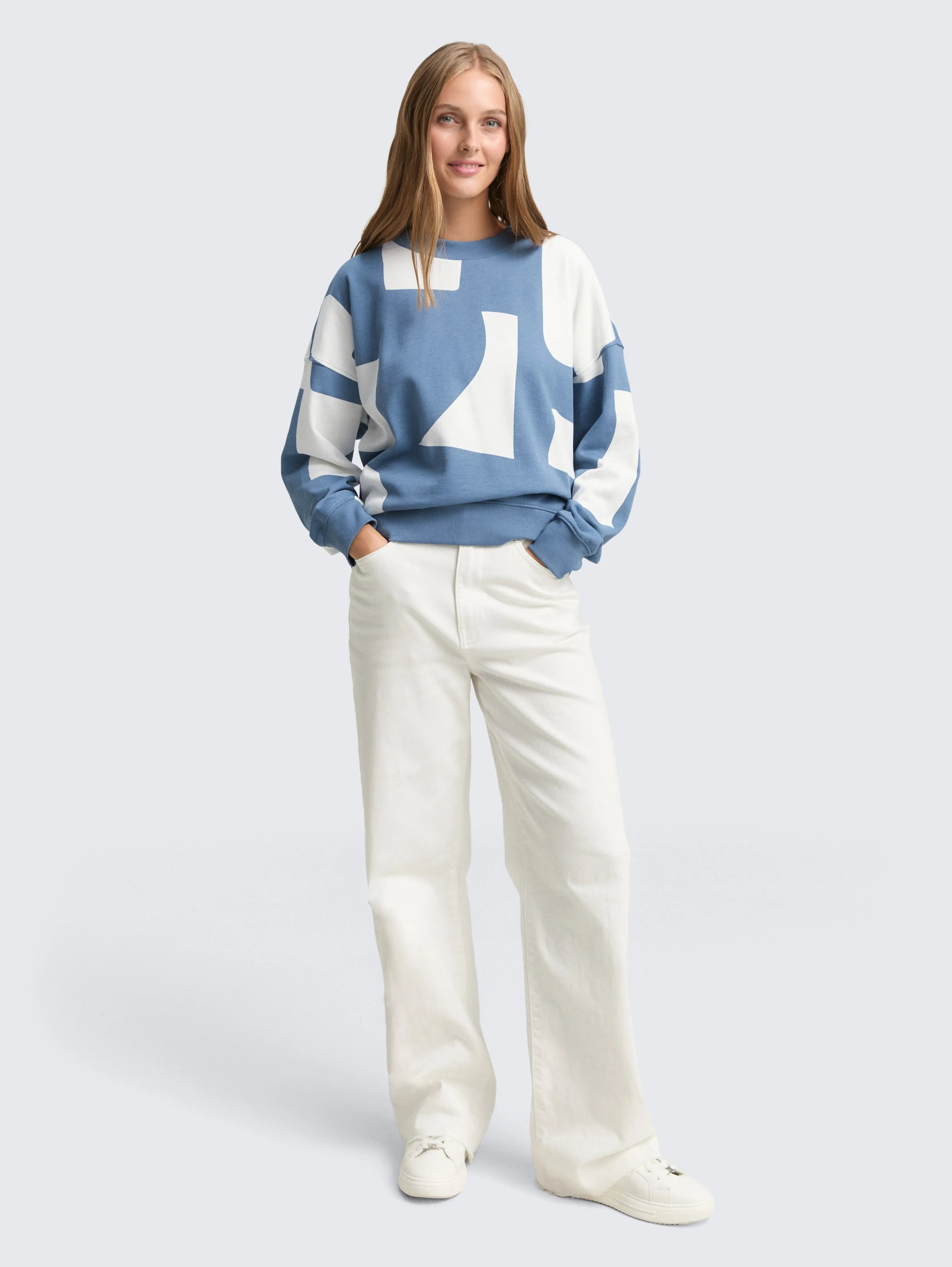Tom Tailor_0_Loose-Fit Sweatshirt with Pattern_1049413_38860_01