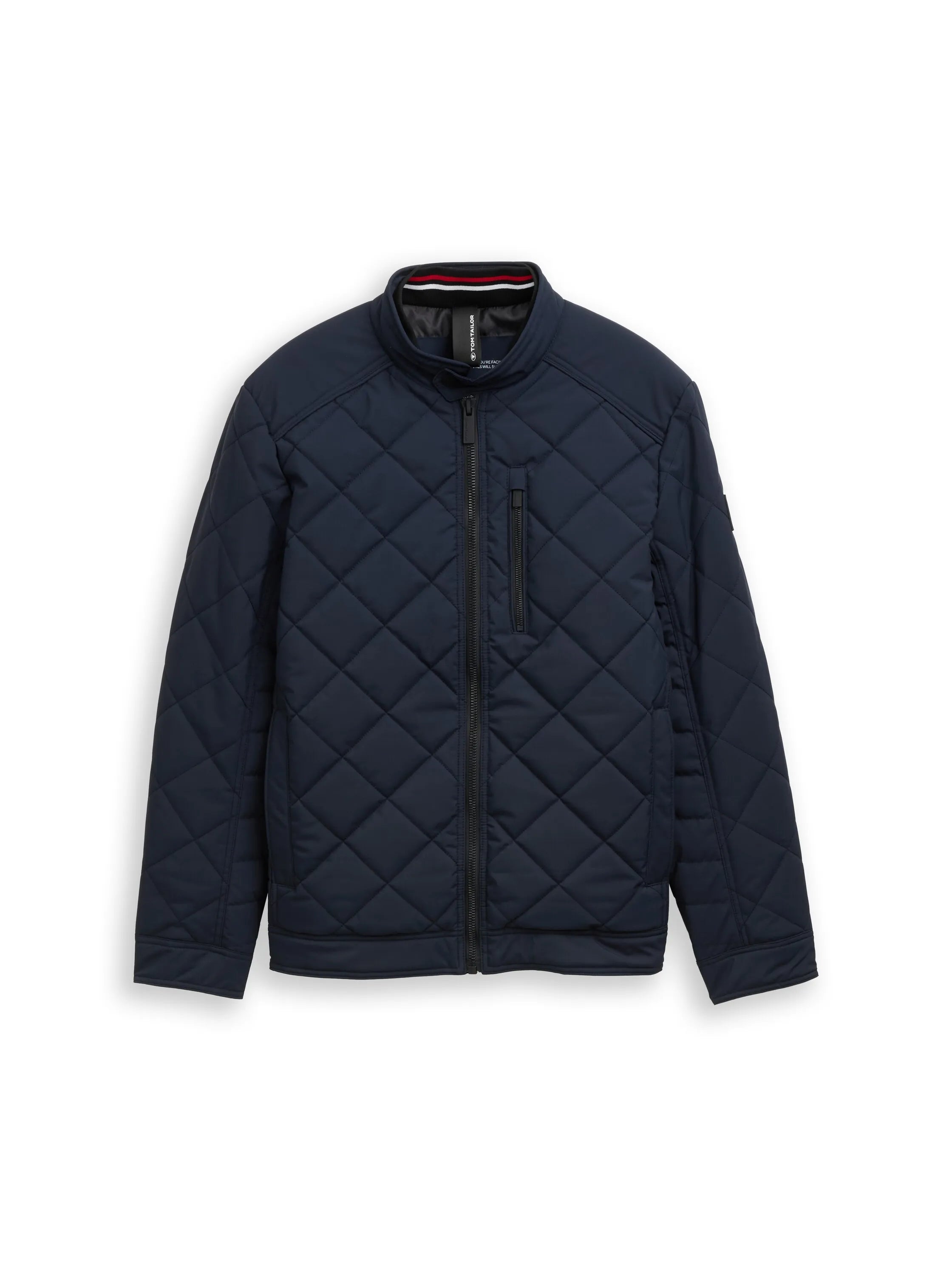Tom Tailor Sky Captain Blue Men Tech Biker Jacket with Stand-Up Collar SKU: 1049471_10668 Image 06