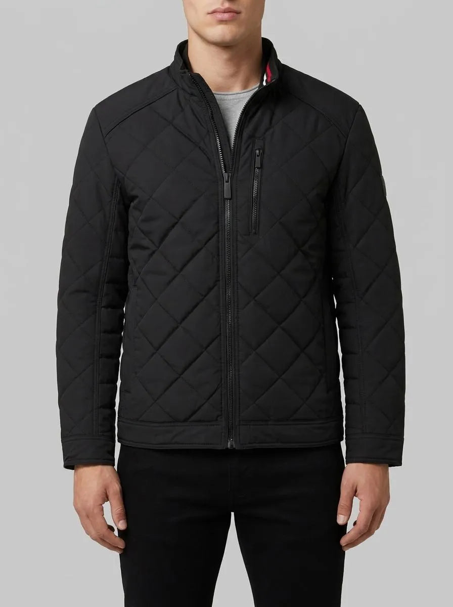 Tom Tailor Black Men Tech Biker Jacket with Stand-Up Collar SKU: 1049471_29999 Image 00