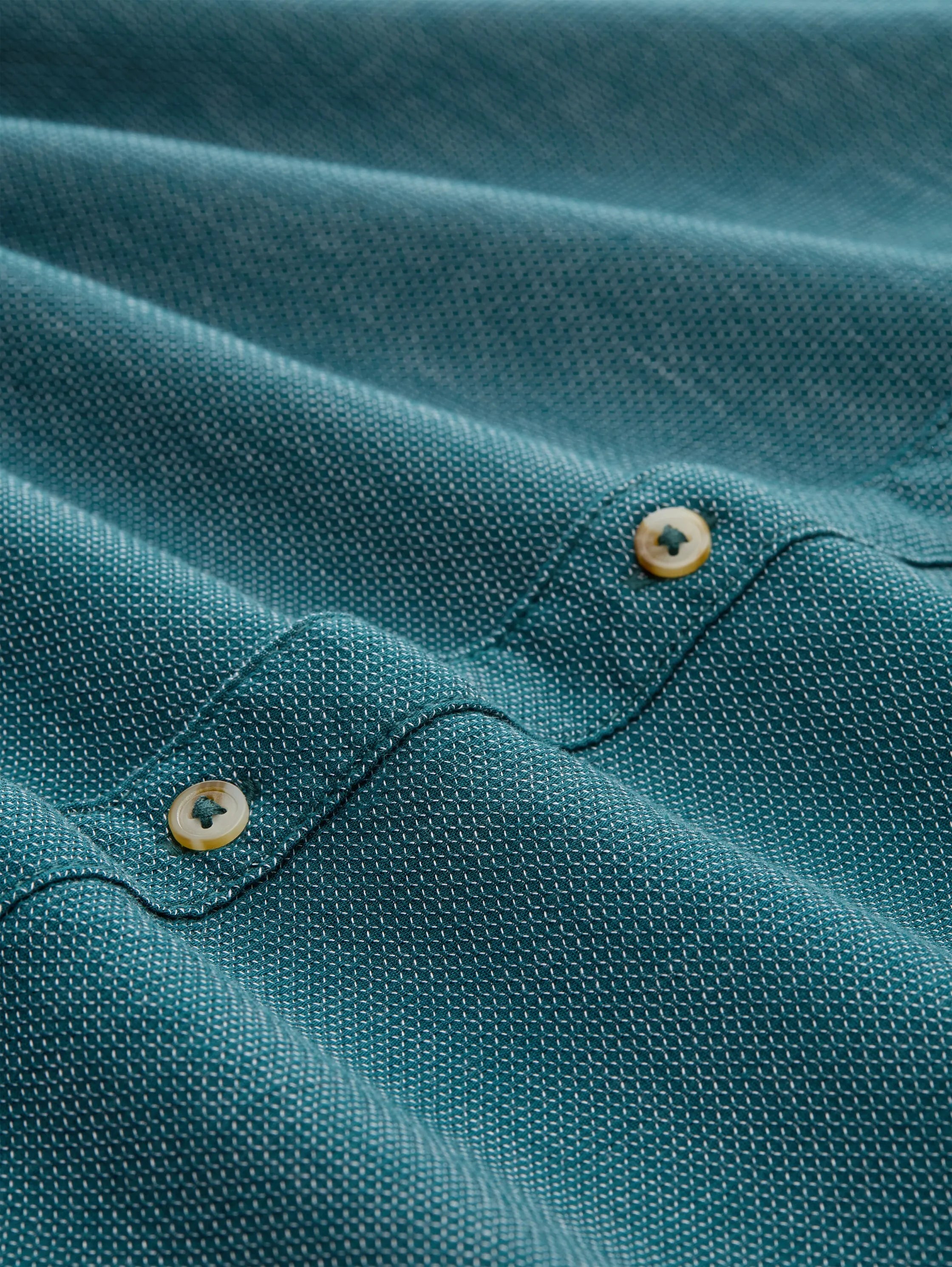 Tom Tailor Green Diamond Structure Men Regular Fit Shirt with Embroidered Logo SKU: 1049579_39569 Image 02