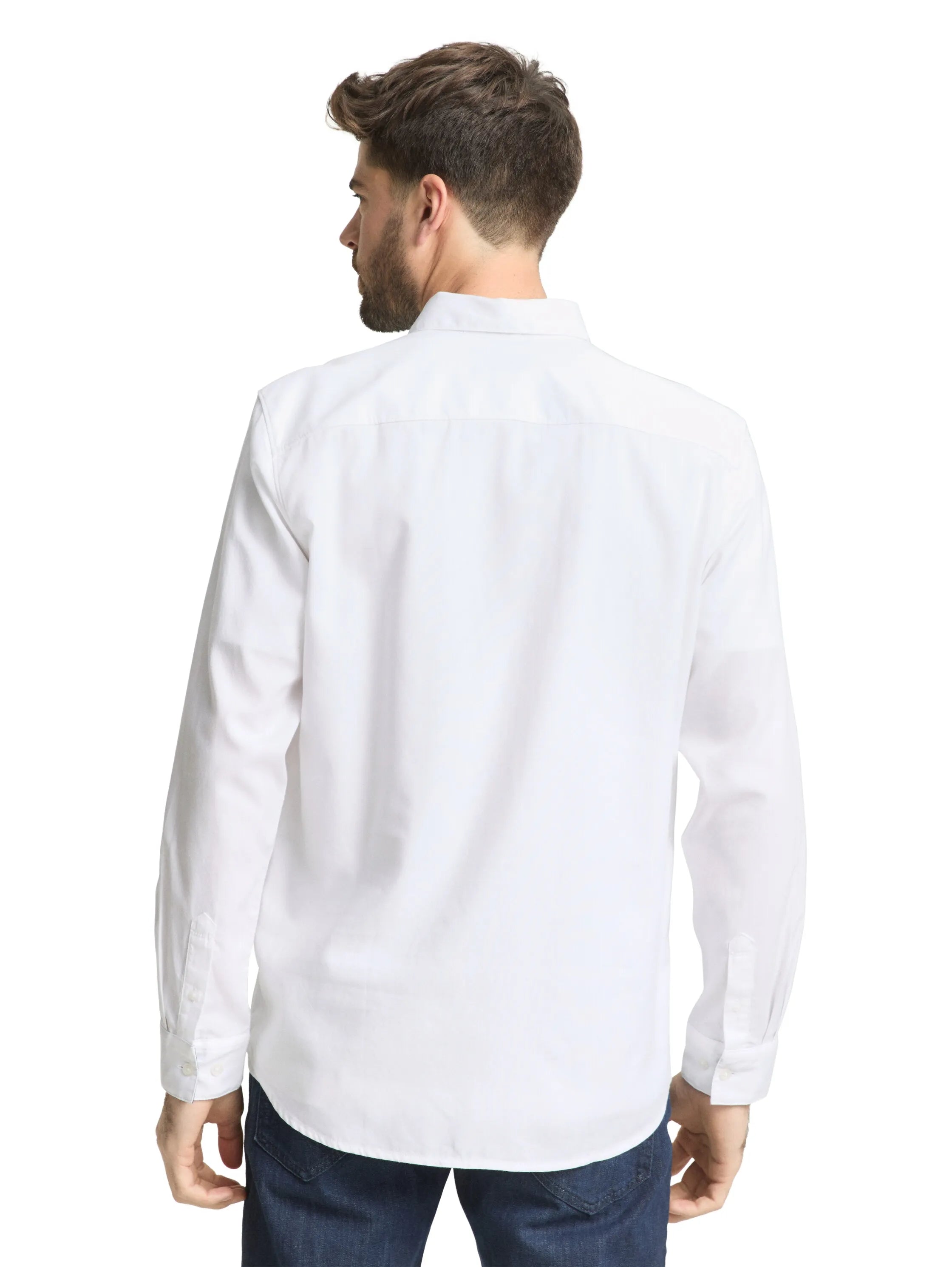 Tom Tailor White Men Regular Fit Shirt in Poplin SKU: 1049583_20000 Image 02
