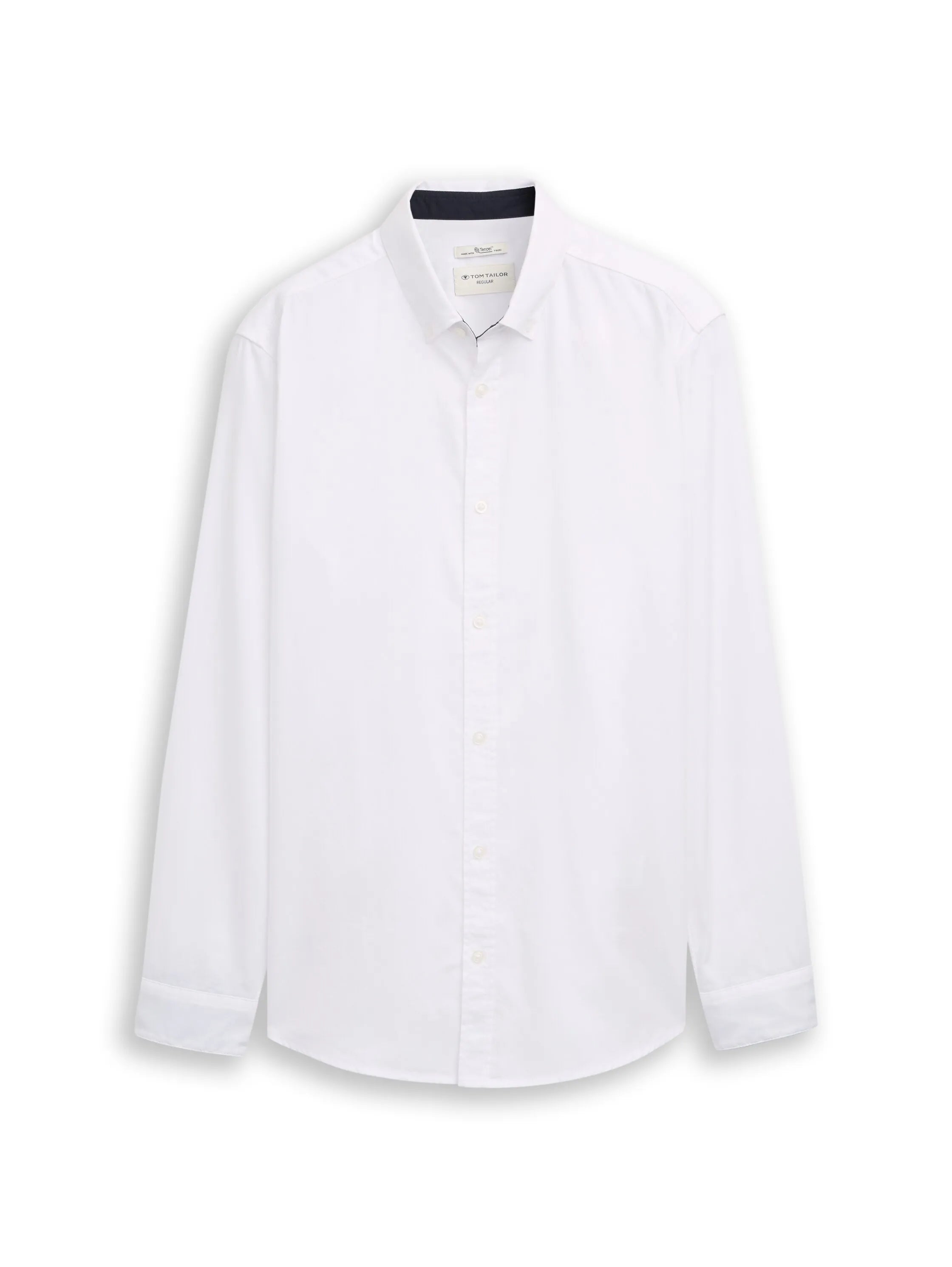 Tom Tailor White Men Regular Fit Shirt in Poplin SKU: 1049583_20000 Image 06