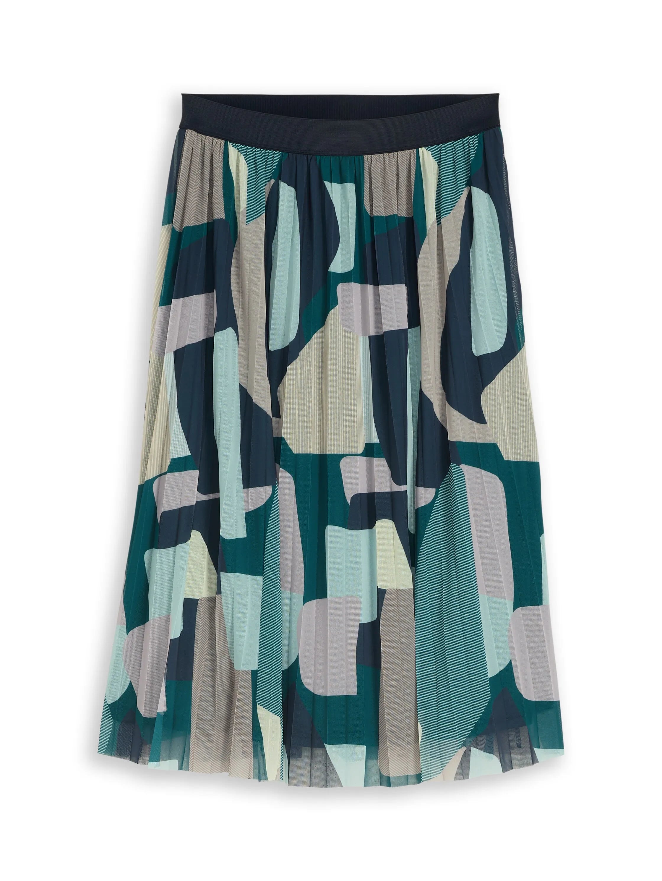 Tom Tailor Abstract Stripe Print Women Midi Mesh Skirt with Pattern SKU: 1049836_39722 Image 06
