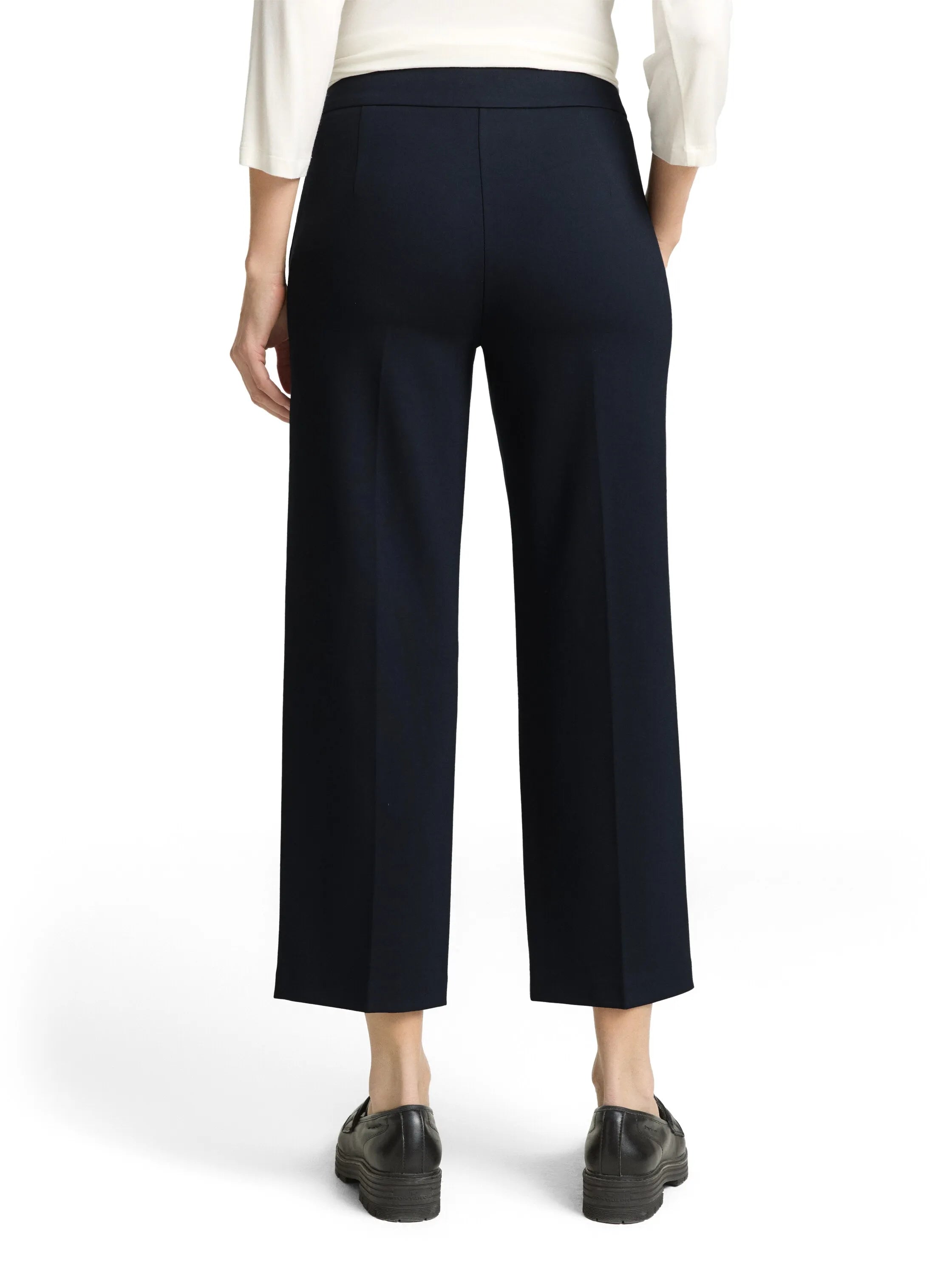 Tom Tailor Sky Captain Blue Women Ttmia Straight Cropped Trousers SKU: 1049981_10668 Image 02