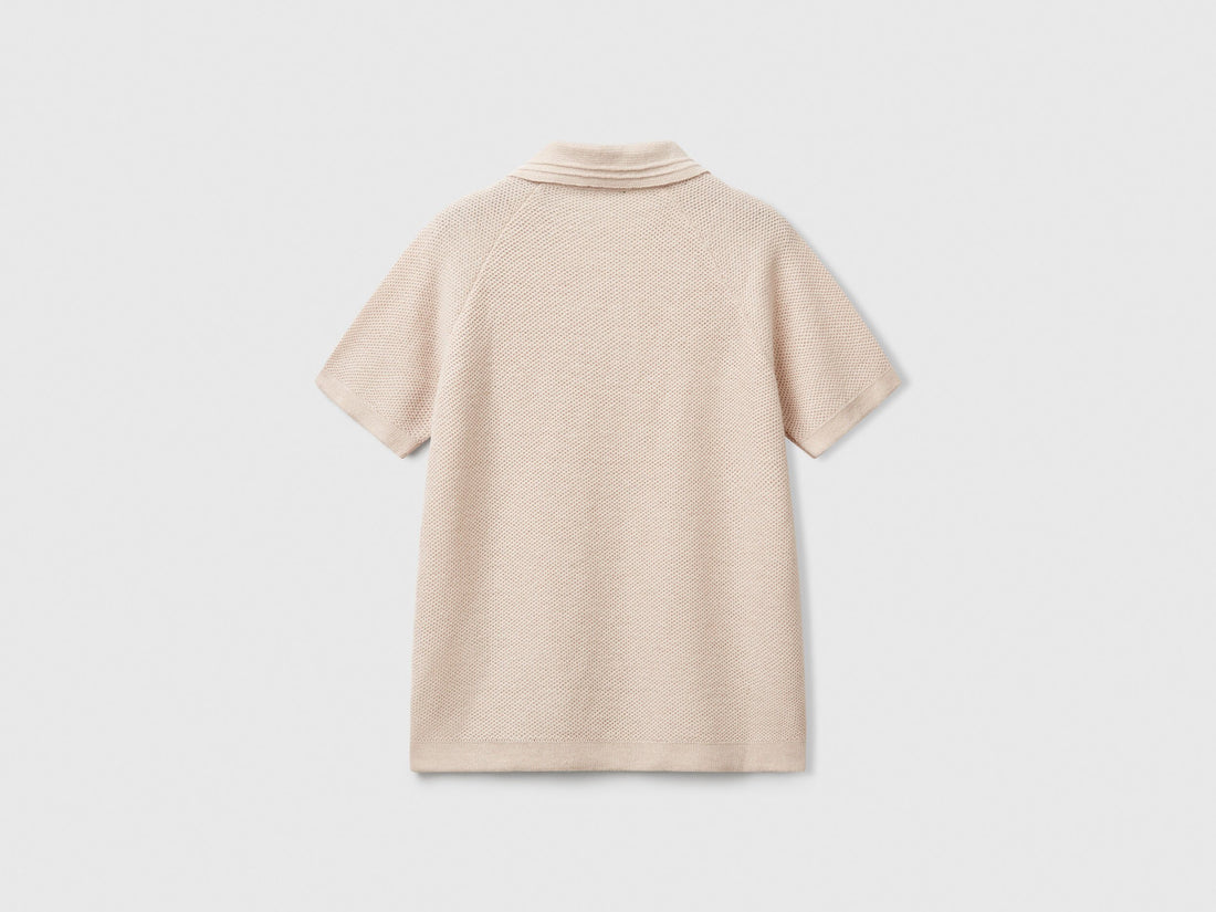 Benetton_Short Sleeve Polo in Linen Blend_104NC3005_752_02