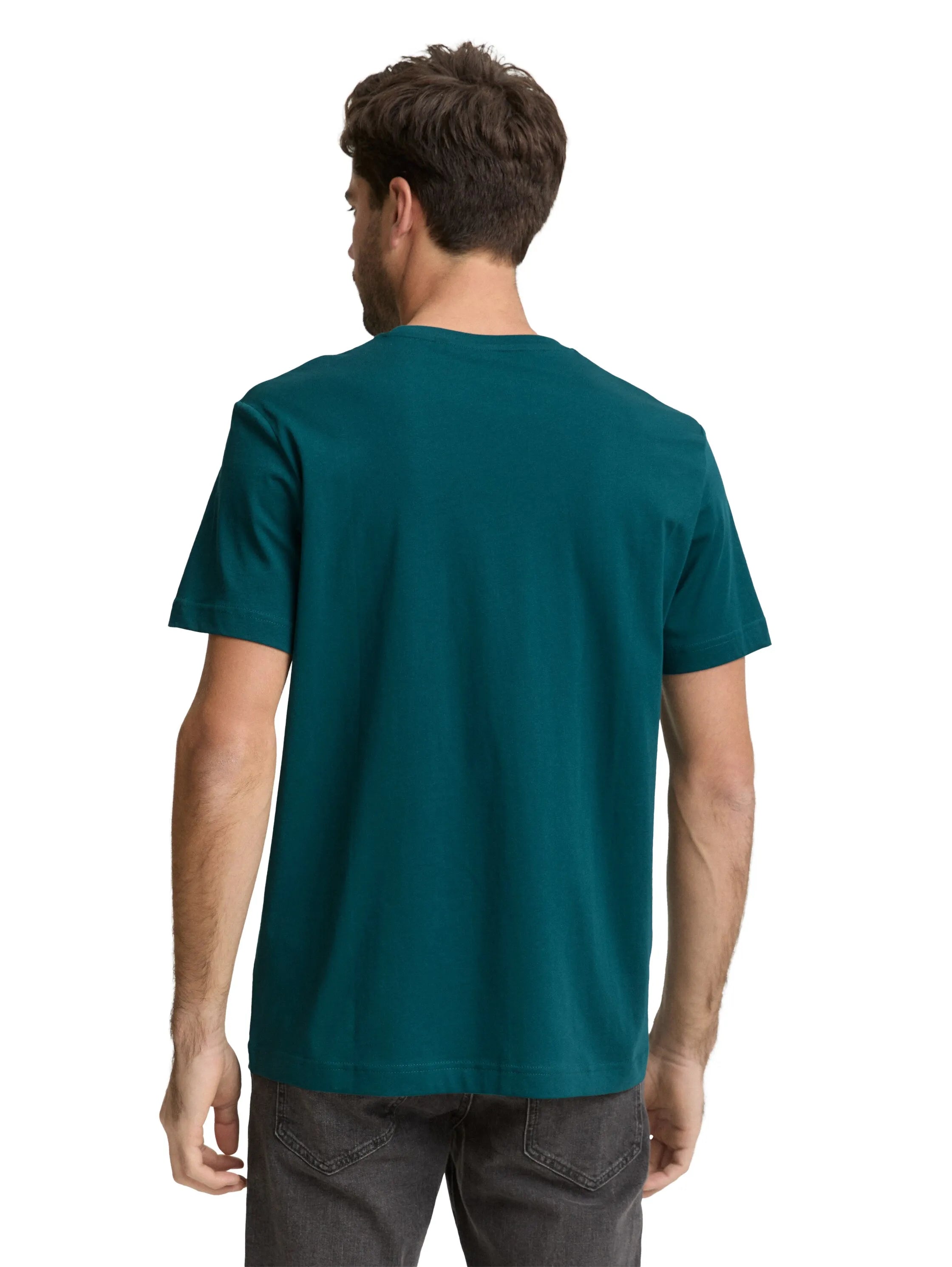 Tom Tailor Deep Meadow Green Men T-Shirt with Embroidered Logo SKU: 1050139_12818 Image 02