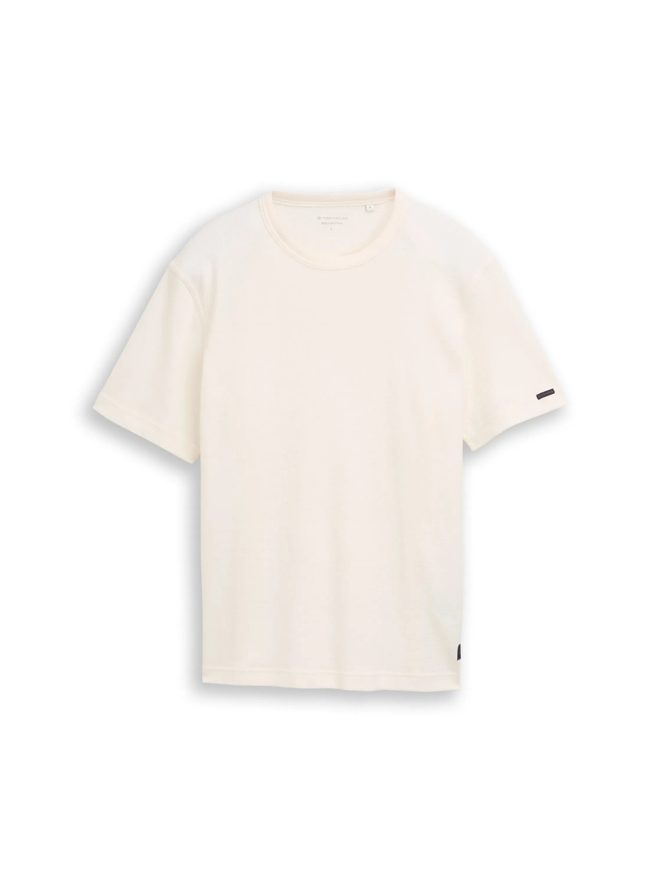 Tom Tailor Gardenia White Men T-Shirt with Waffle Texture SKU: 1050142_10348 Image 06