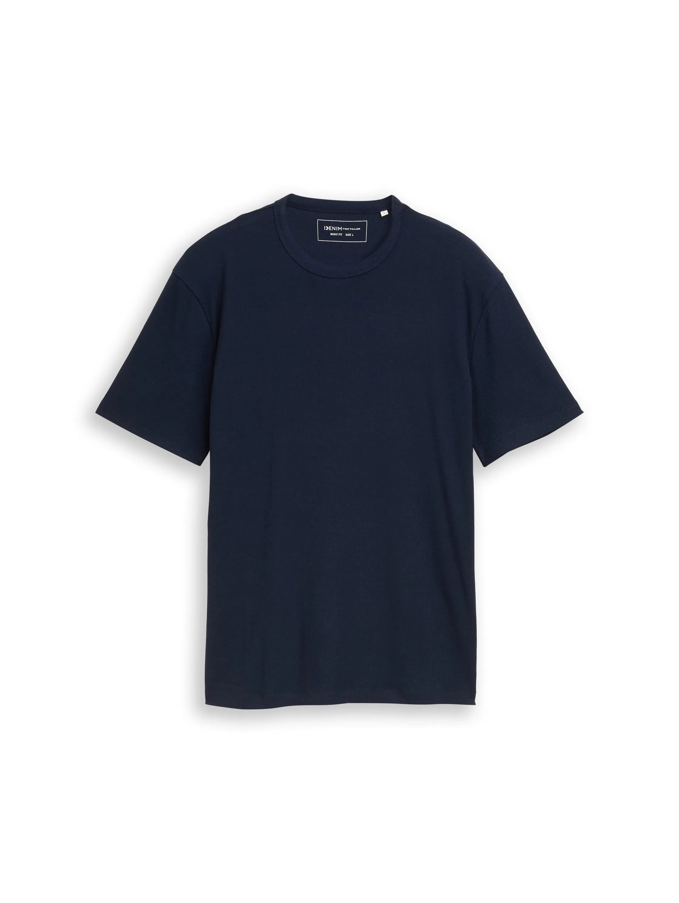 Denim Tom Tailor Sky Captain Blue Men Ribbed T-Shirt SKU: 1050266_10668 Image 01