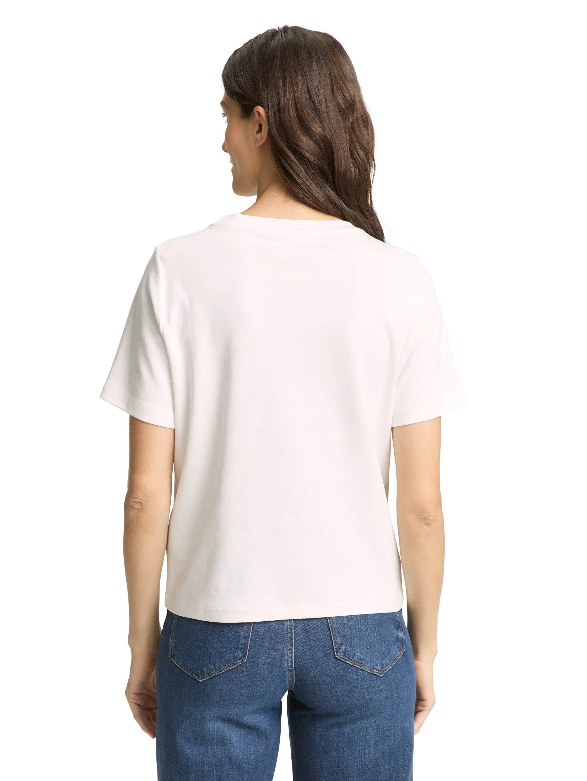 Tom Tailor Whisper White Women Cotton T-Shirt SKU: 1050426_10315 Image 03