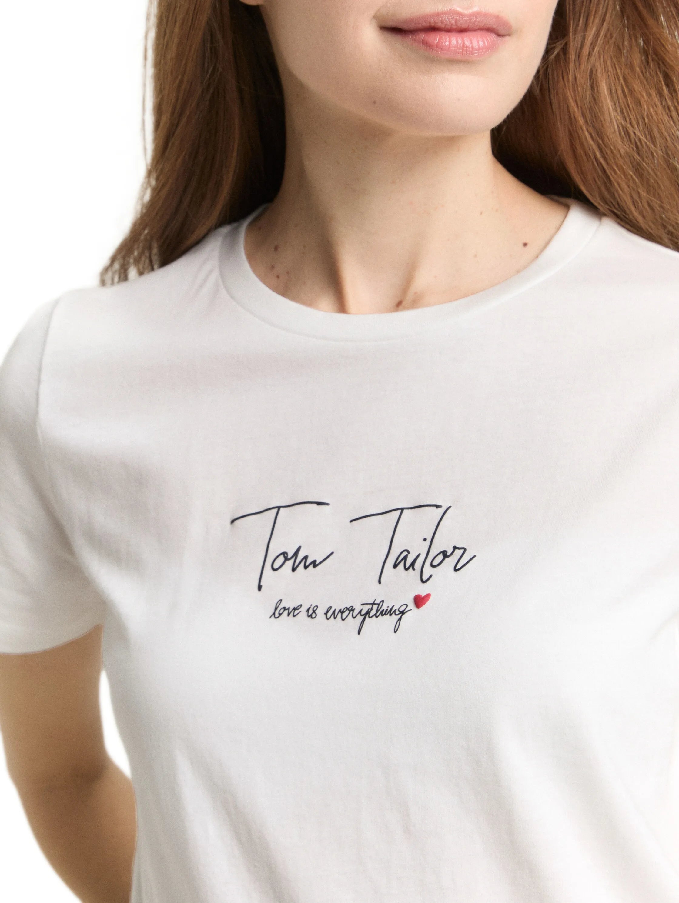 Tom Tailor Whisper White Women T-Shirt with Logo Print SKU: 1050428_10315 Image 03