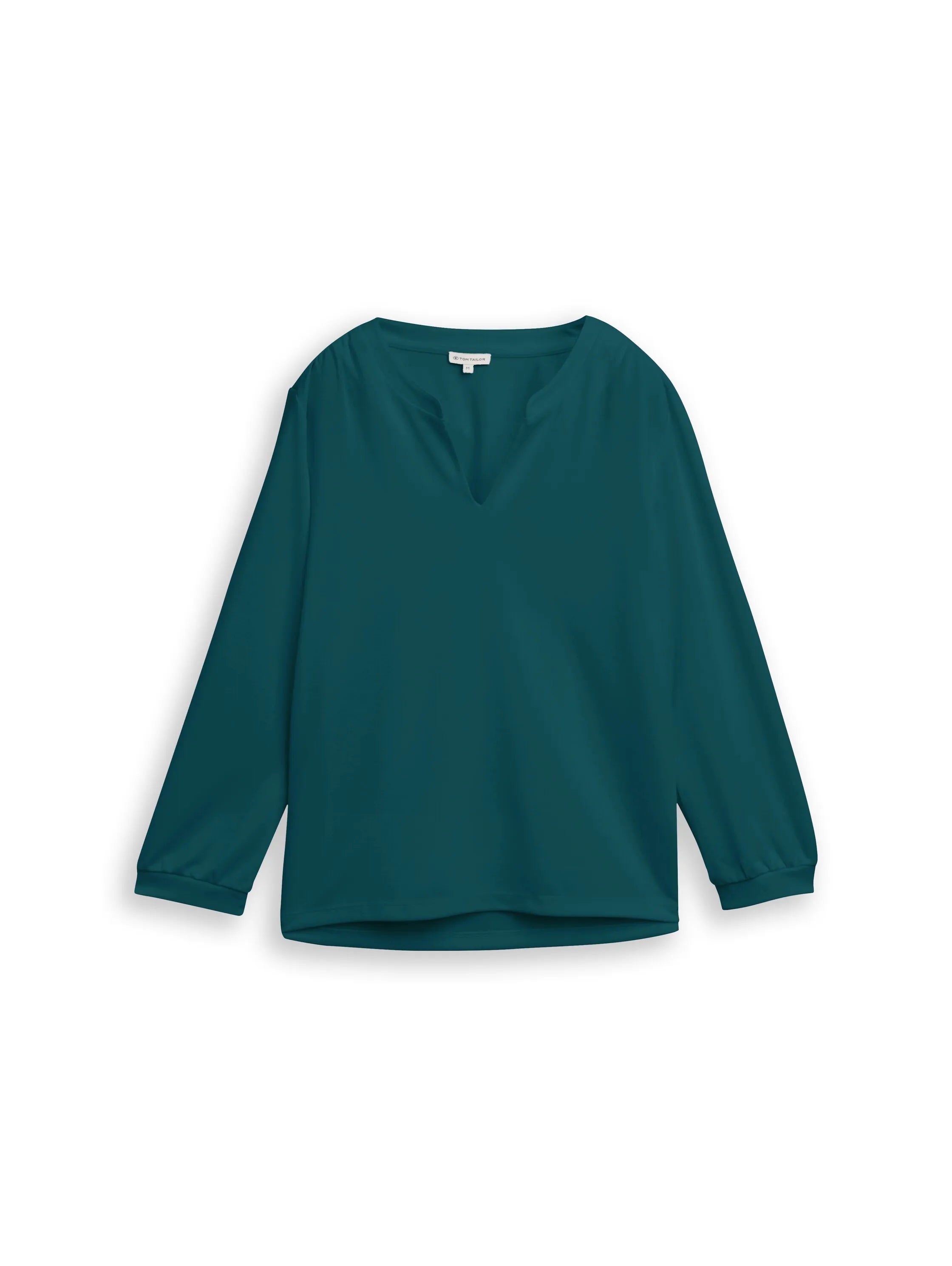 Tom Tailor Deep Meadow Green Women Long-Sleeved Shirt with Ruffles SKU: 1050430_12818 Image 06