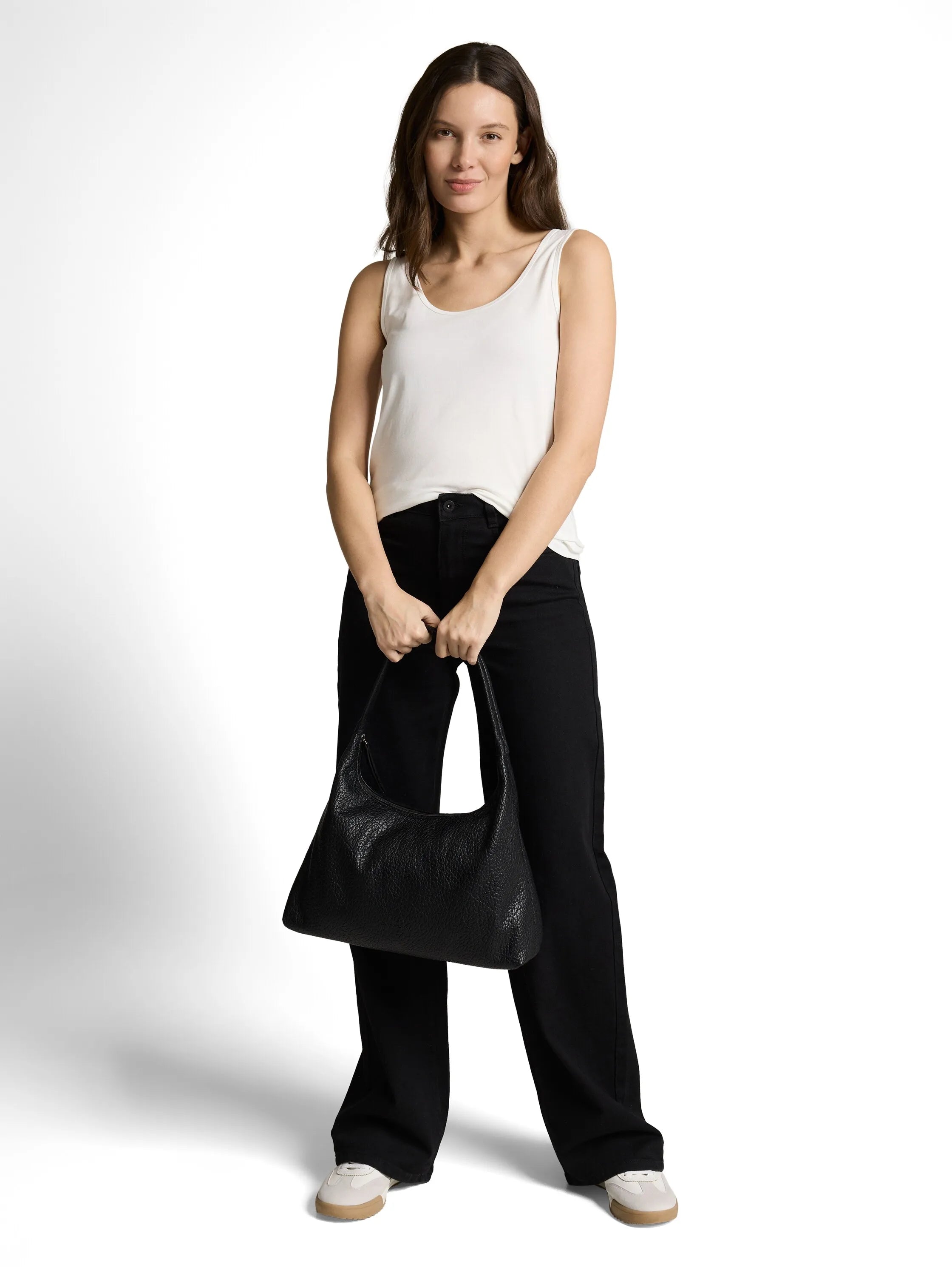 Tom Tailor Whisper White Women Slim-Fit Top with a Round Neckline SKU: 1050431_10315 Image 01