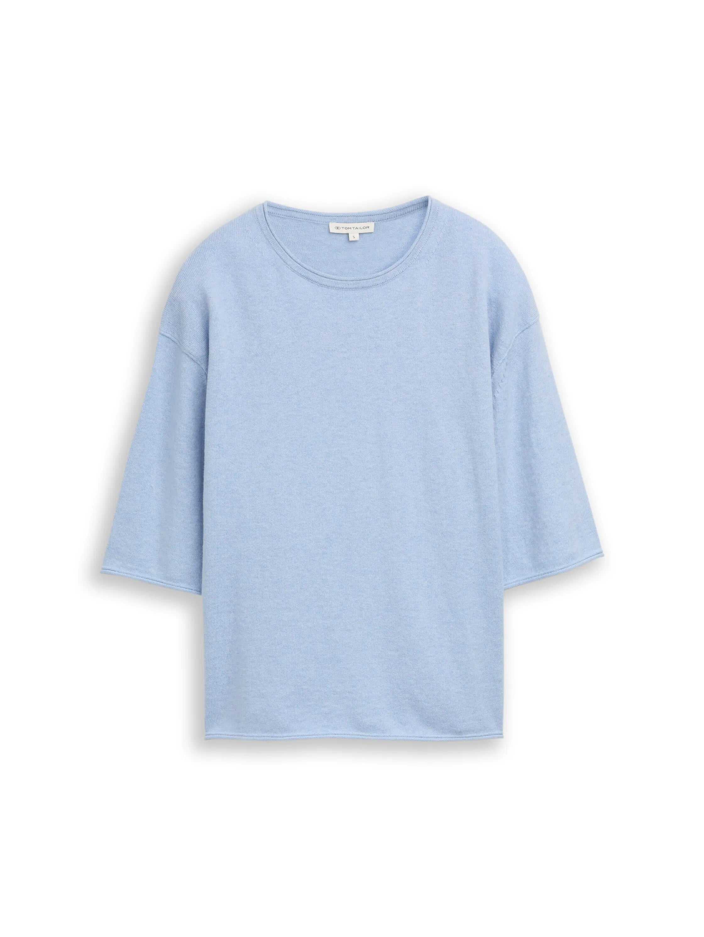 Tom Tailor Kentucky Blue Melange Women Loose Fit Knitted Jumper with Cashmere Blend SKU: 1050541_36520 Image 06
