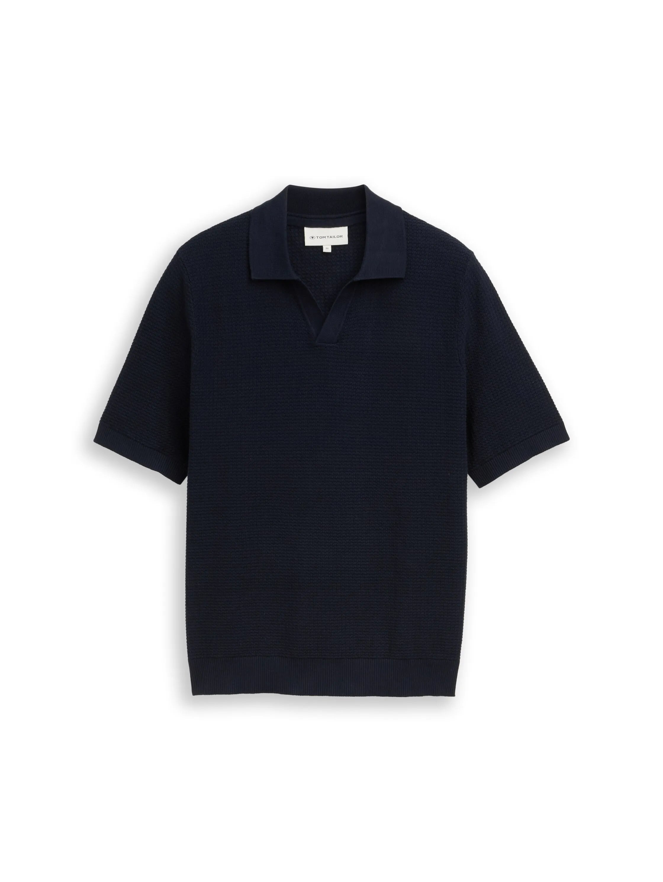 Tom Tailor Sky Captain Blue Men Knitted Jumper with Polo Collar SKU: 1050756_10668 Image 06