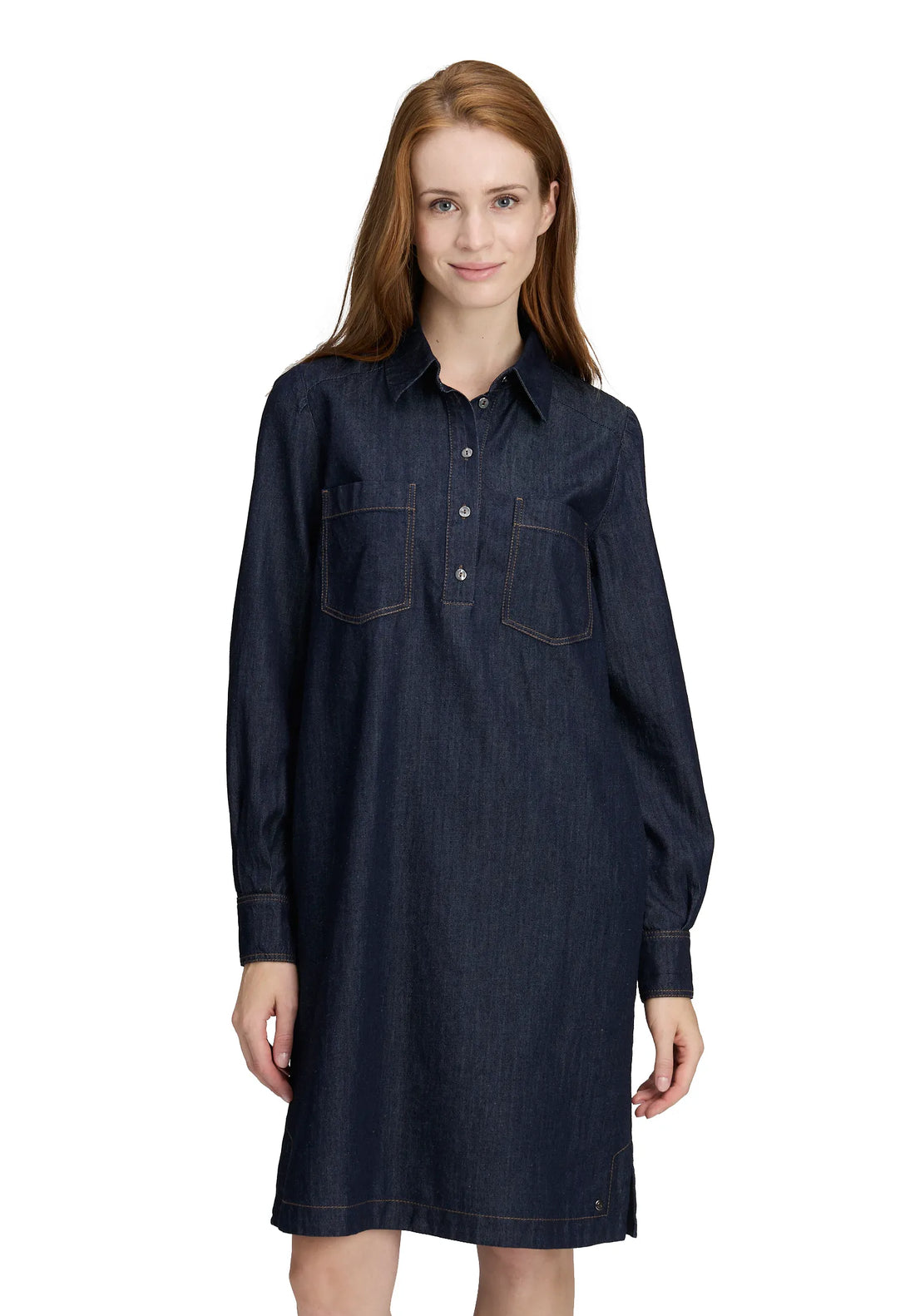 Betty Barclay_Dark Blue Denim_Short Denim Dress 1/1 Sleeve_1067-3130_8620_02