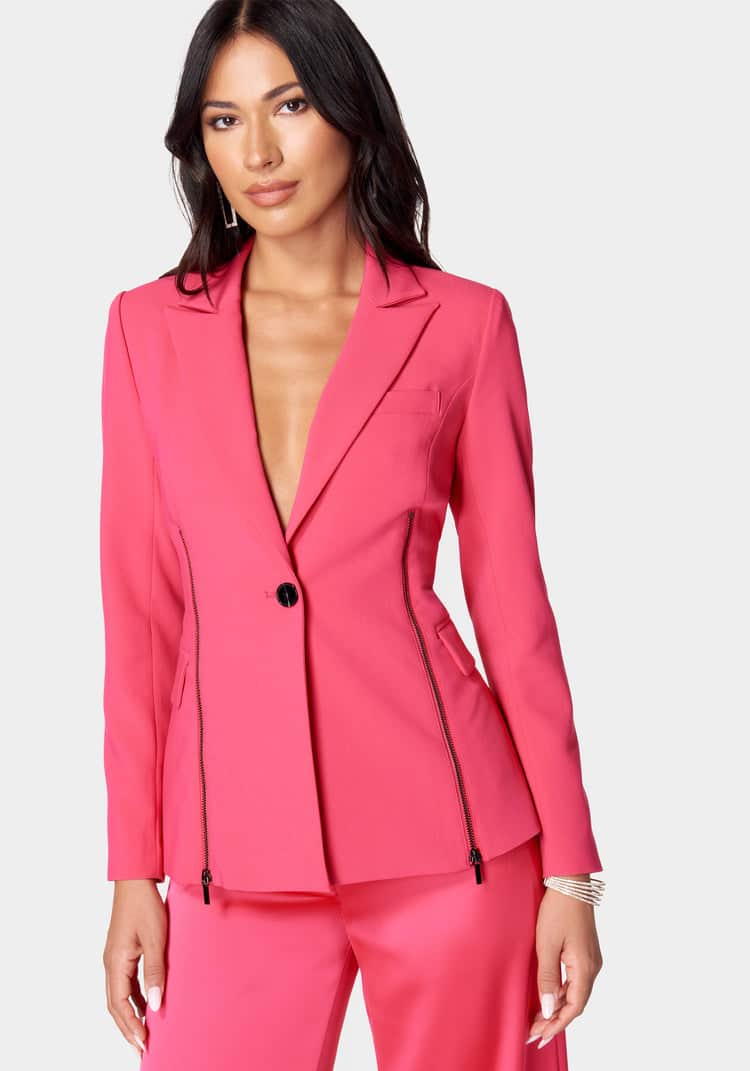 Satin Zipper Godet Tailored Jacket_107875_RASPBERRY SORBET_01