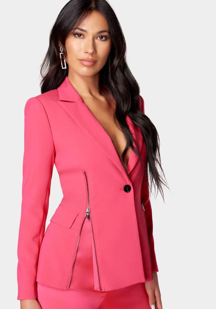 Satin Zipper Godet Tailored Jacket_107875_RASPBERRY SORBET_04
