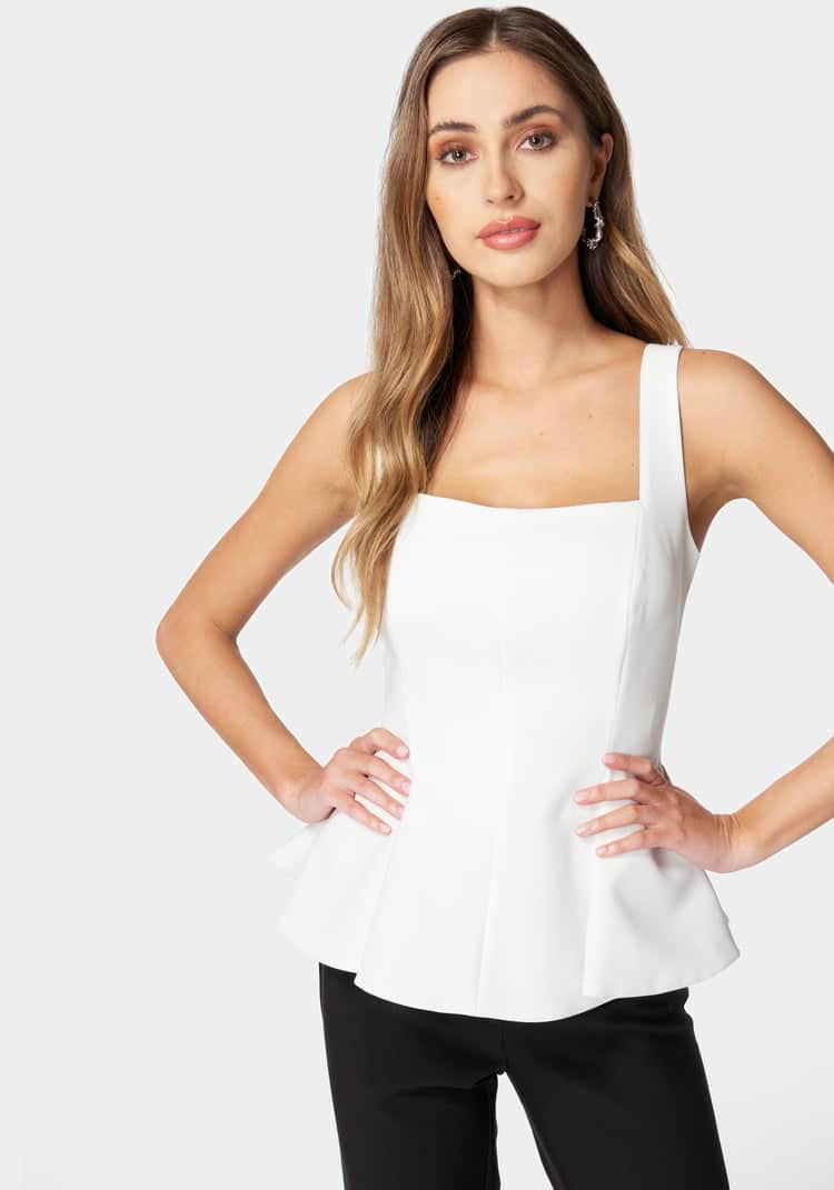 Thin Strap Peplum Top_107890_WHITE ALYSSUM_01
