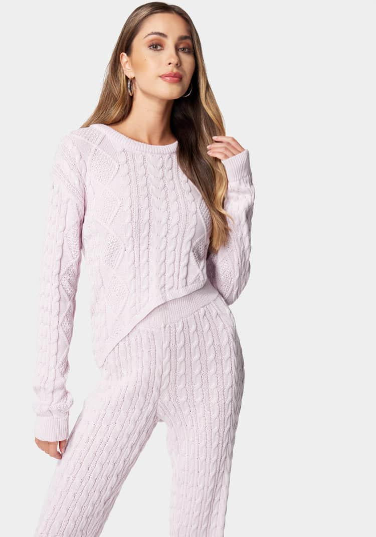 Asymmetric Cable Knit Sweater_107905_LAVENDER FOG_01