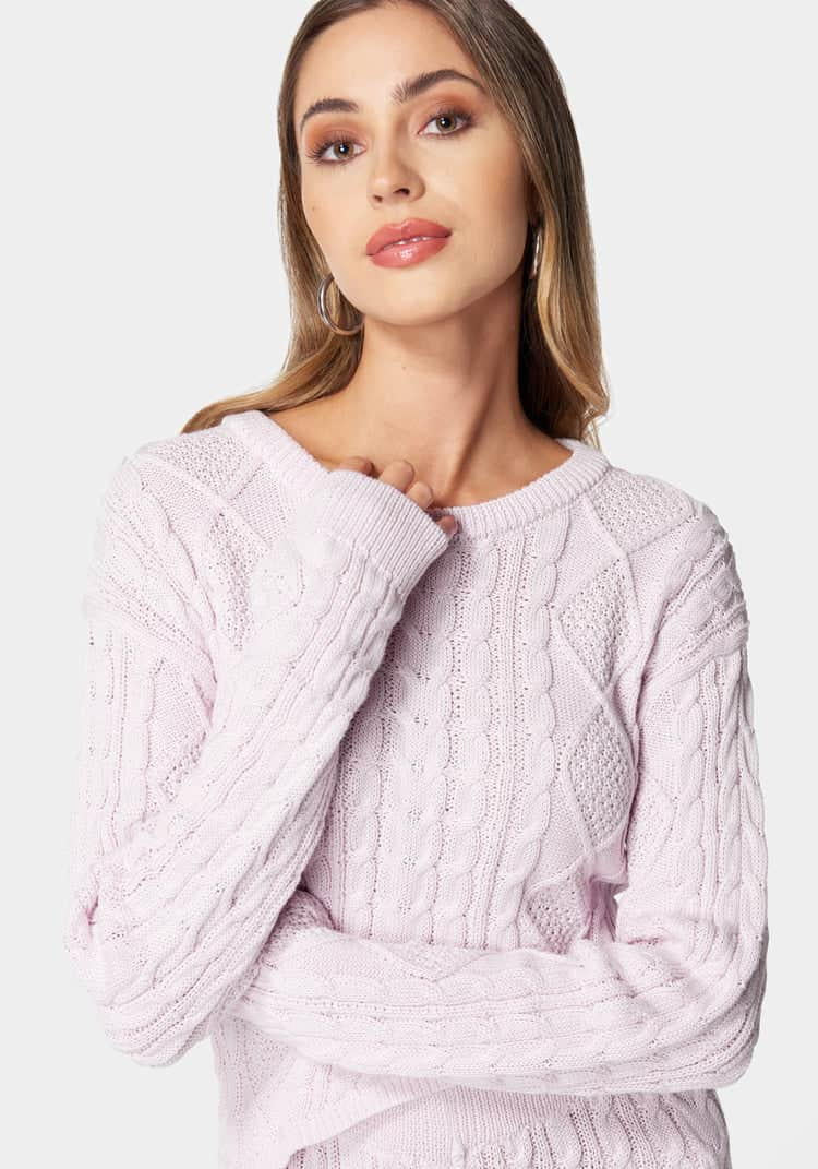 Asymmetric Cable Knit Sweater_107905_LAVENDER FOG_04