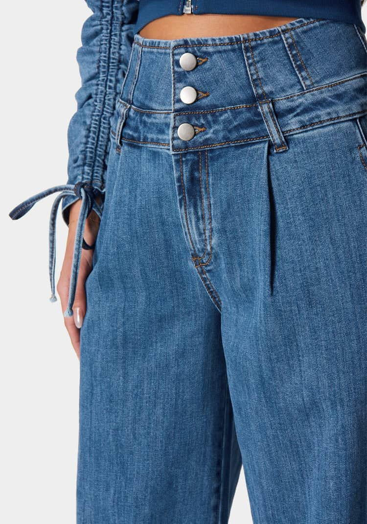 High Waisted Build Up Corset Ultra Wide Leg Jeans_107913_MEDIUM BLUE WASH_04