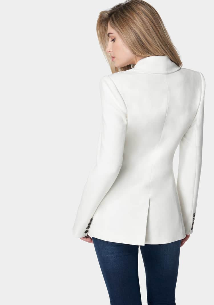 Double Breast Tailored Shoulder Jacket_107942_White Alyssum_03