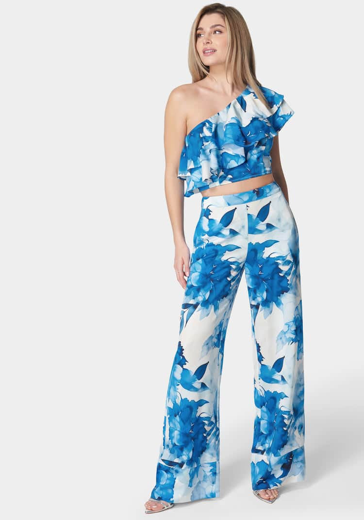 Satin One Shoulder Ruffle Neck Top_107946_Hazed Bloom Print_02