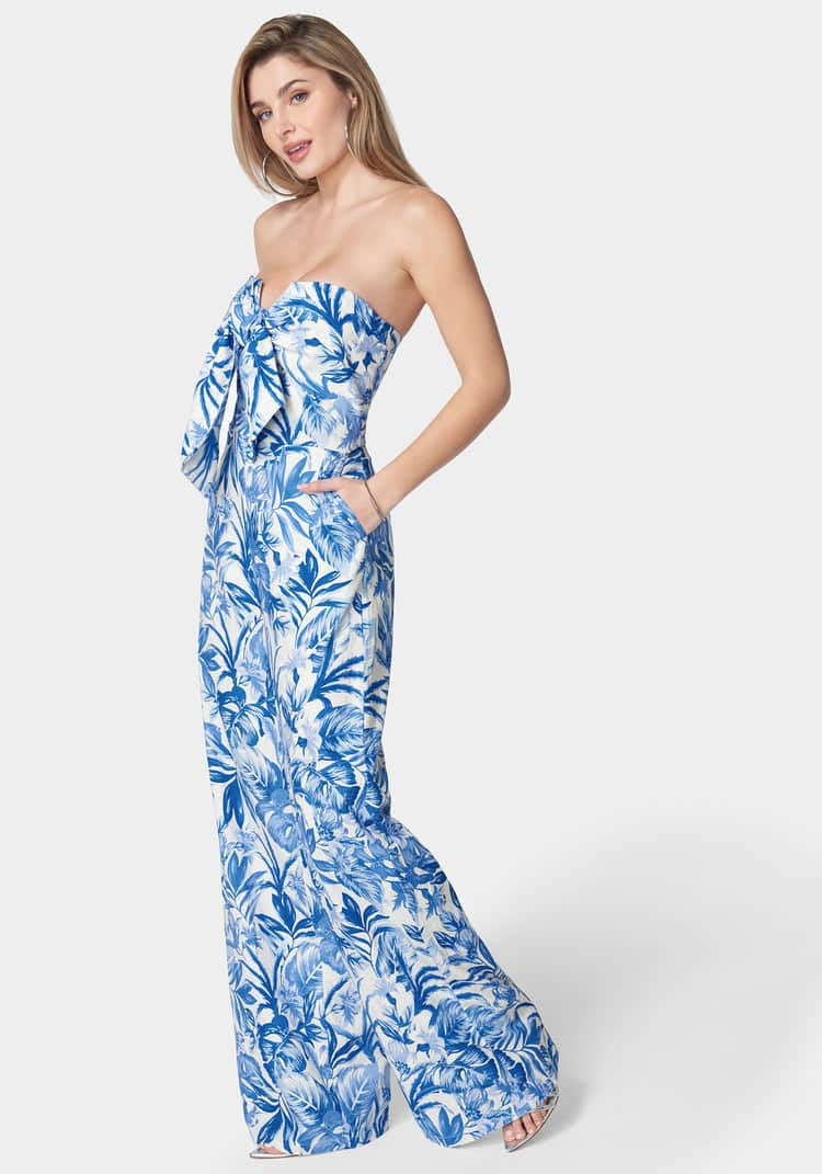 Linen Tie Front Ultra Wide Leg Jumpsuit_107964_Tropical Blue Print_02