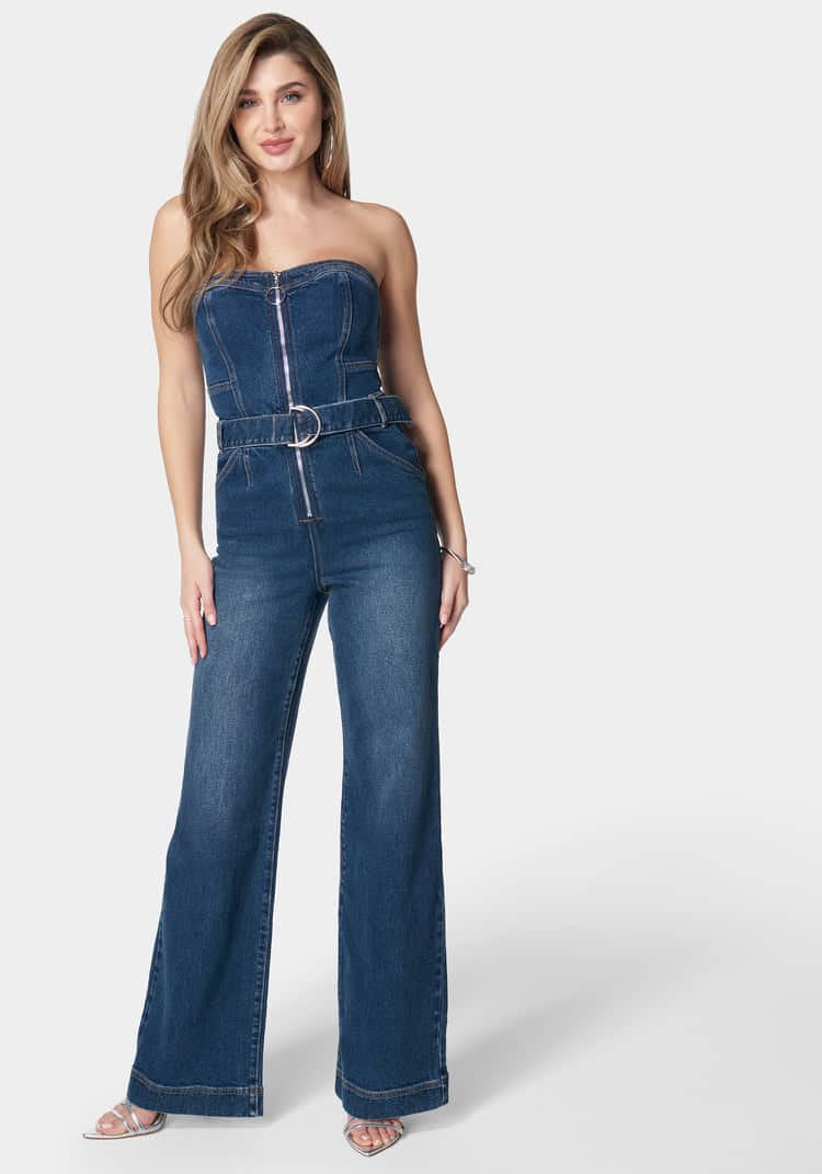 Front Zipper Wide Leg Denim Jumpsuit_107972_True Blue Wash_01