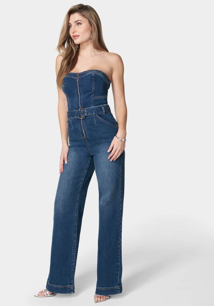 Front Zipper Wide Leg Denim Jumpsuit_107972_True Blue Wash_02