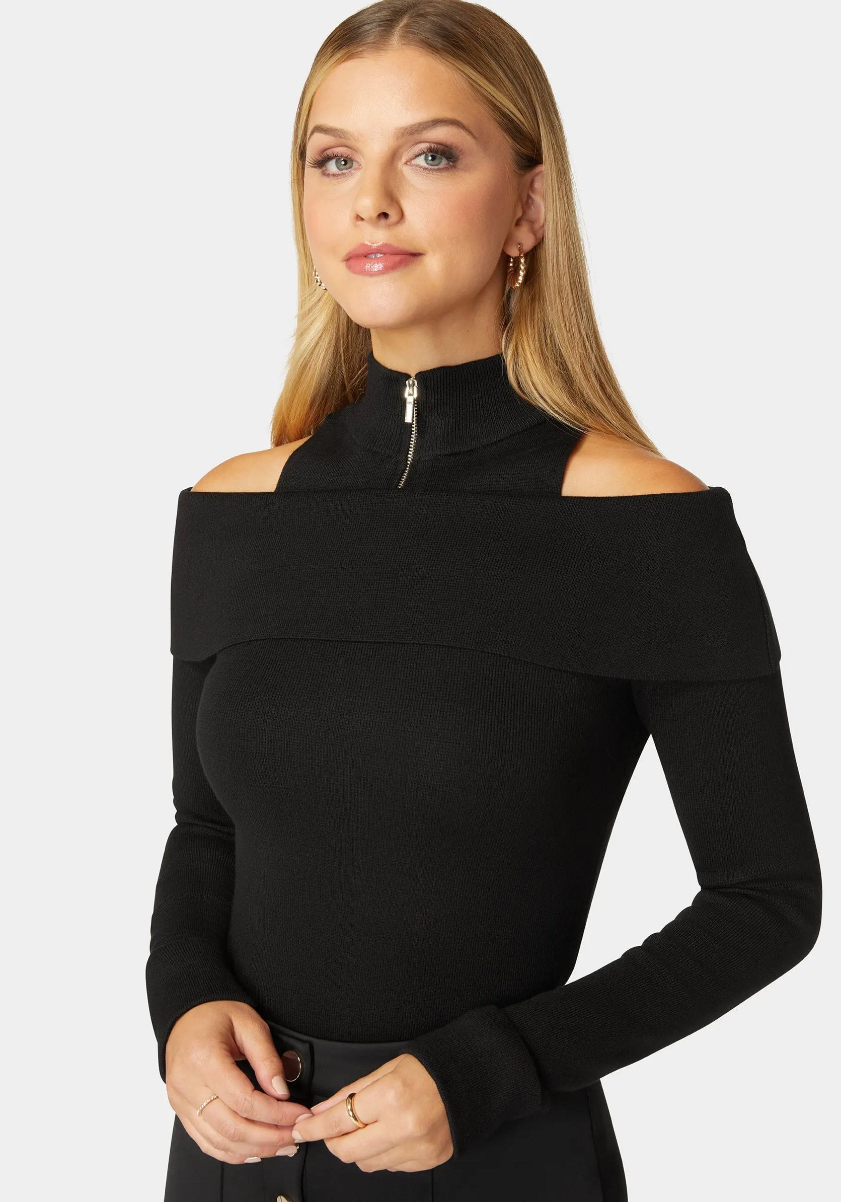 Ladies Knit Sweater_108544_BLACK_04