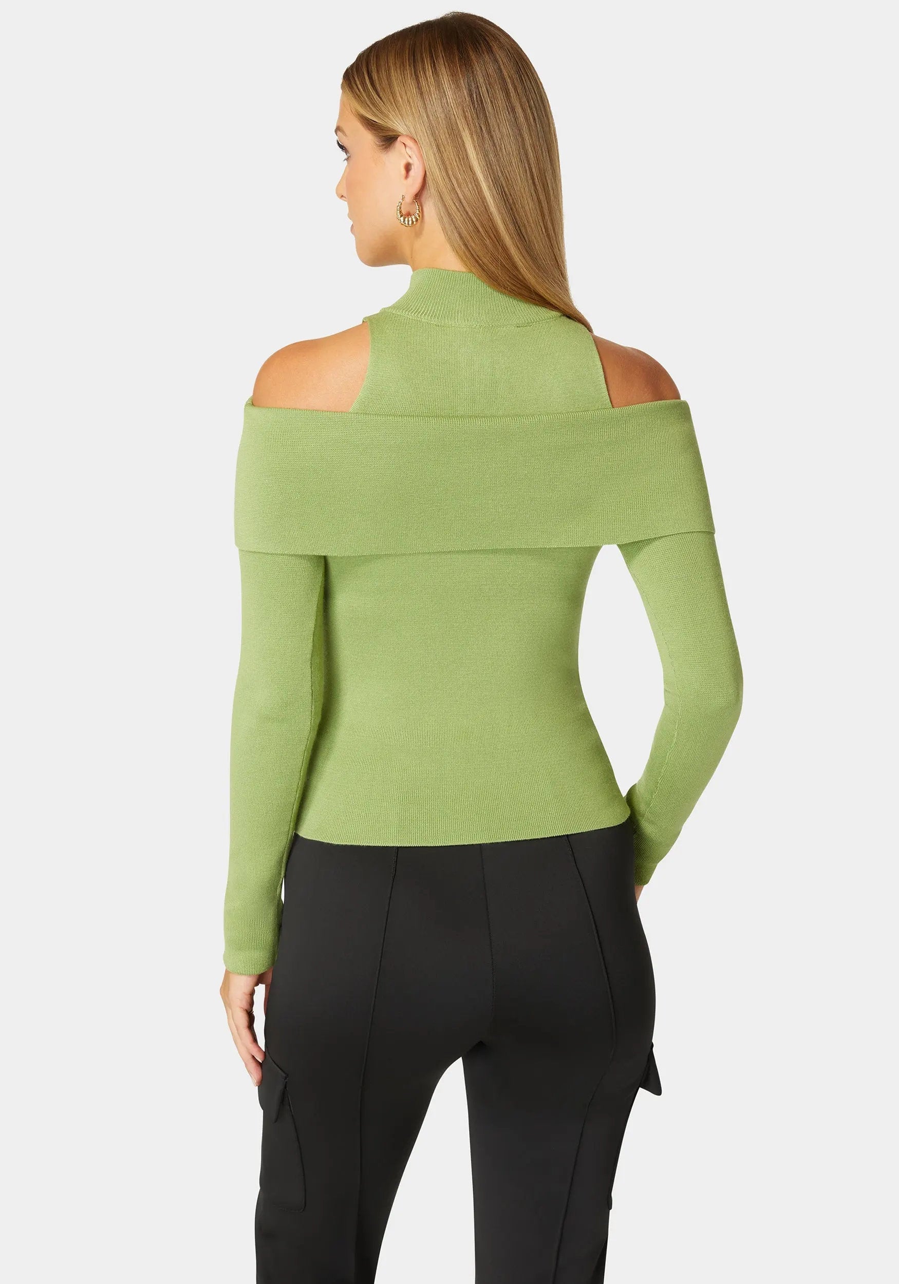 Ladies Knit Sweater_108544_SPINACH GREEN_03