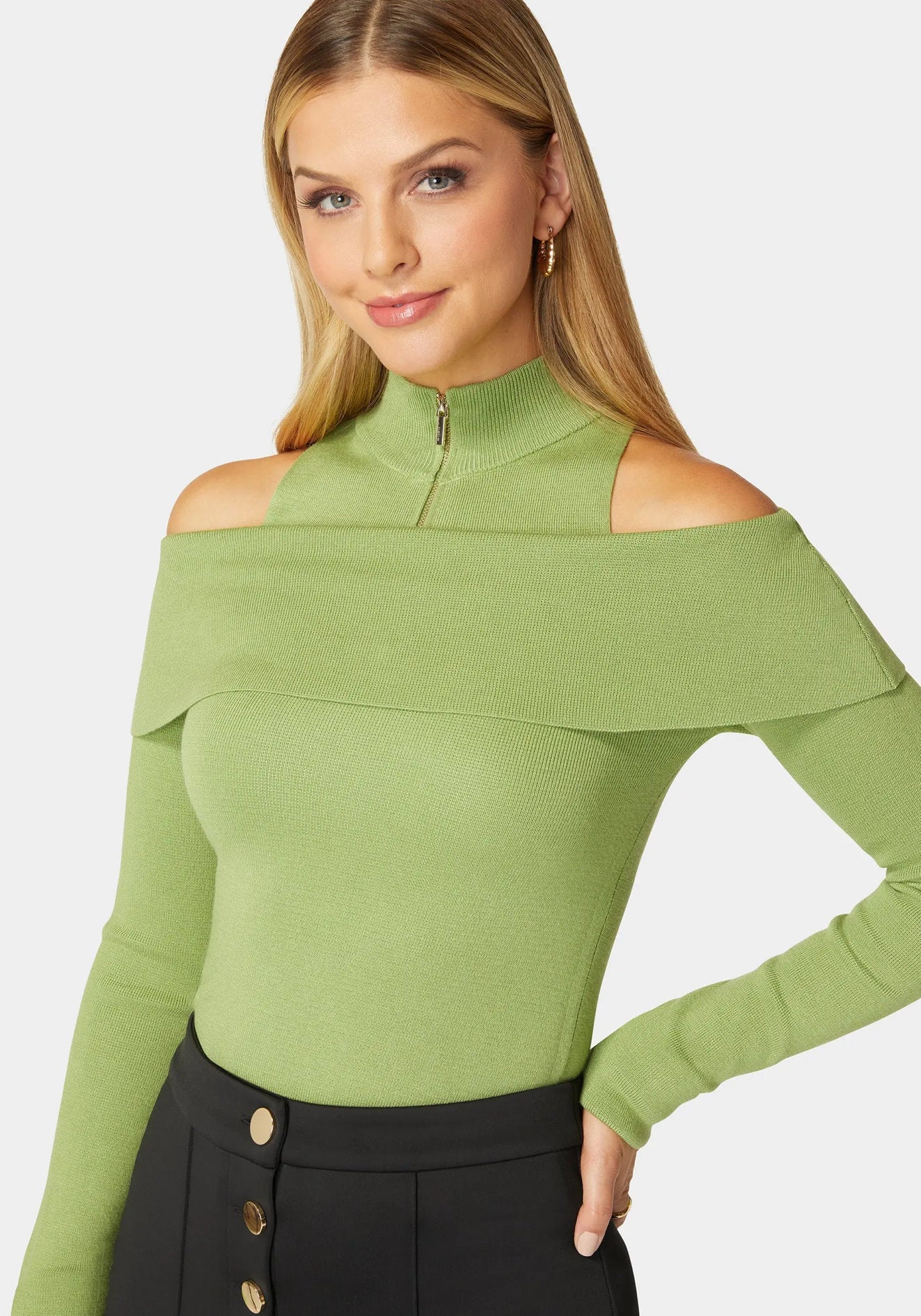 Ladies Knit Sweater_108544_SPINACH GREEN_04
