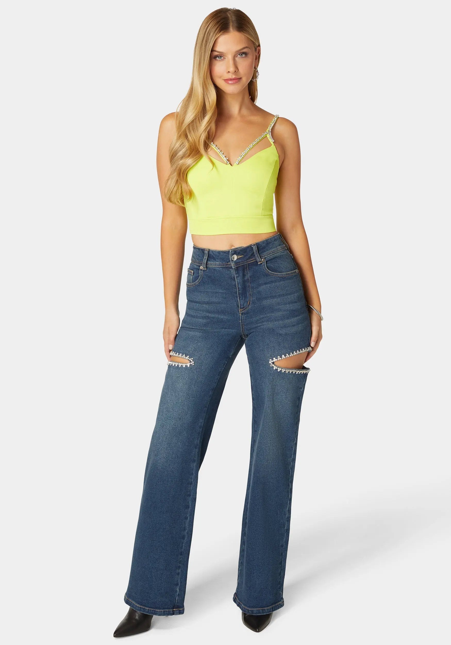 High Waist Studded Cut Out Wide Leg Jean_108559_DARK INDIGO WASH_01
