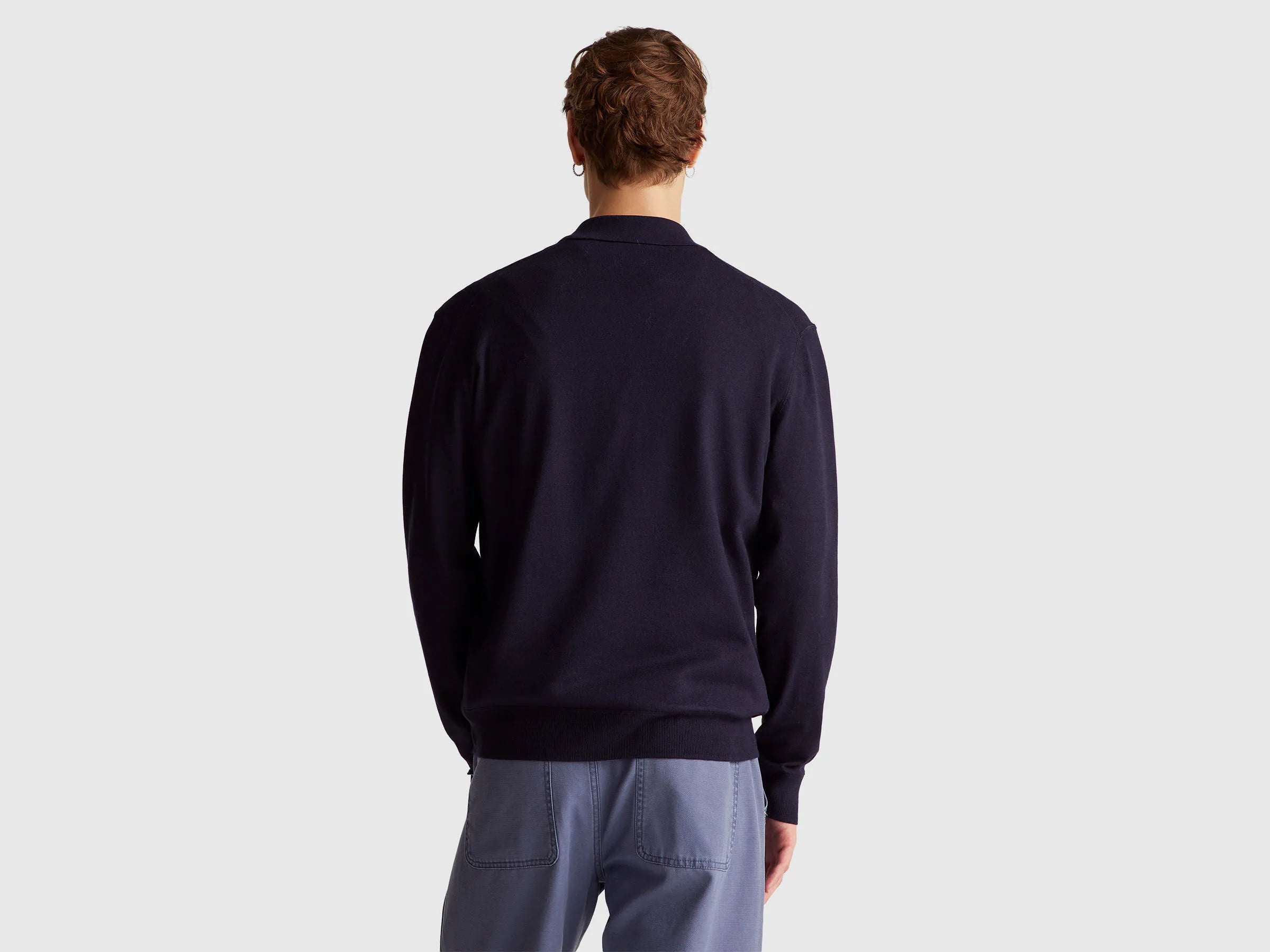 Benetton_Dark Blue_Knit Polo in Viscose Blend_110XU301L_3C1_02
