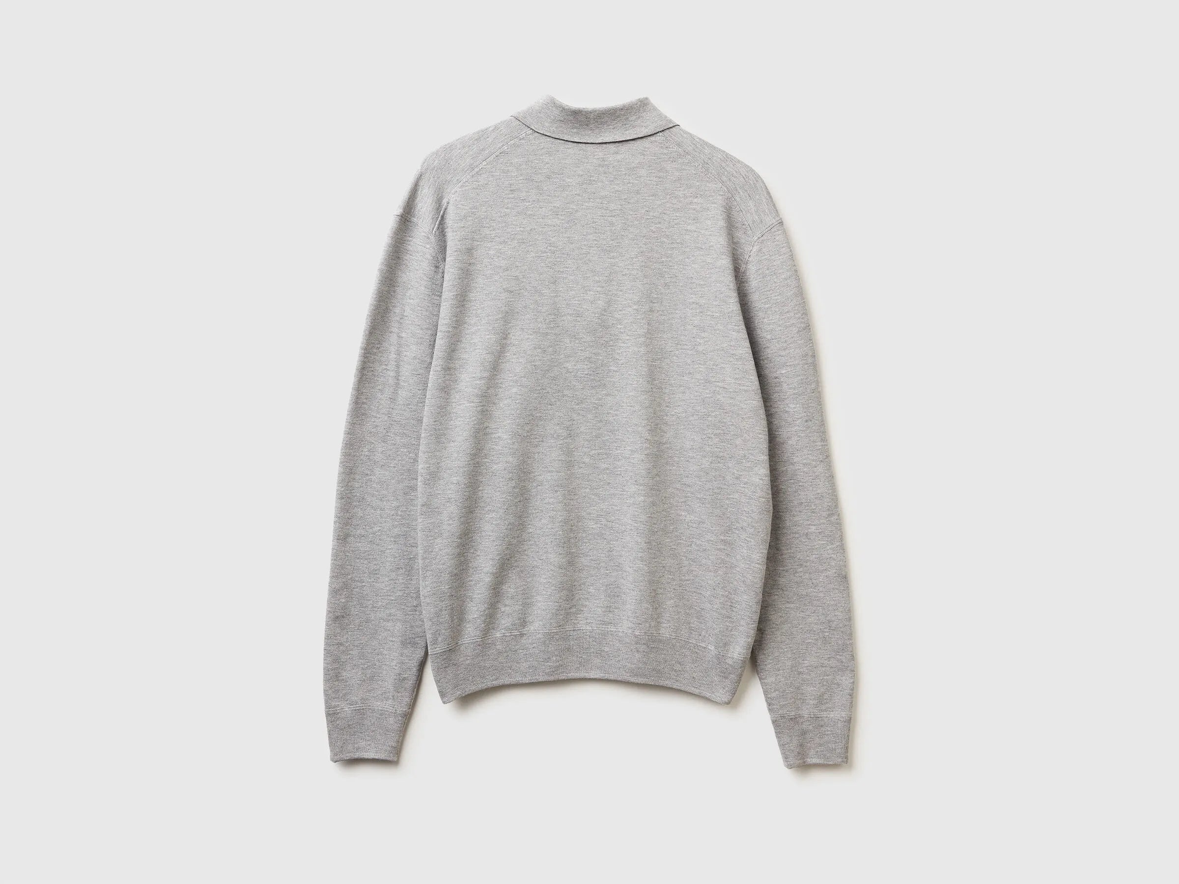 Benetton_Light Gray_Knit Polo in Viscose Blend_110XU301L_501_06