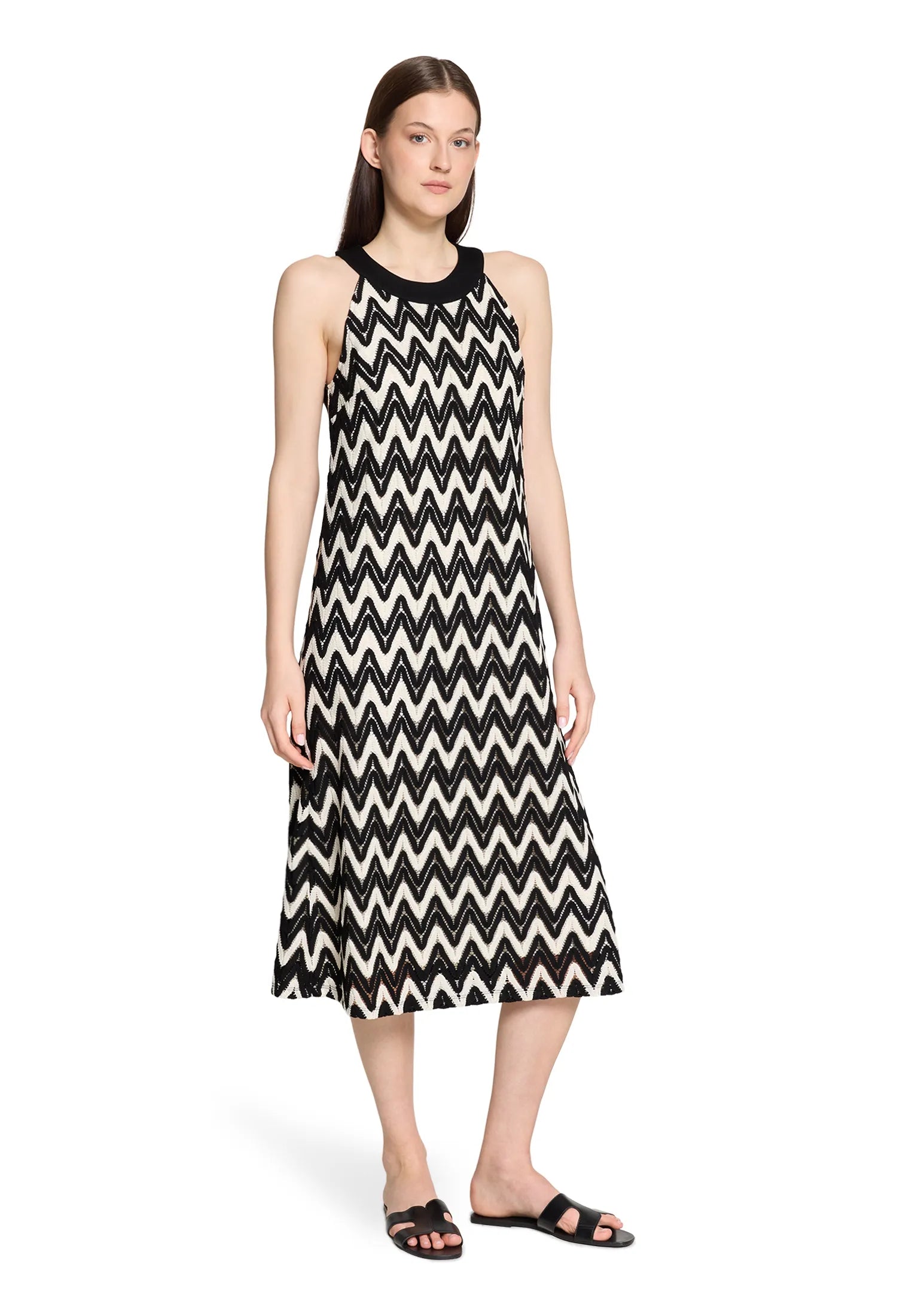 Betty Barclay Black/Cream Women Dress Long without Sleeve SKU: 1135-3376_9812 Image 02